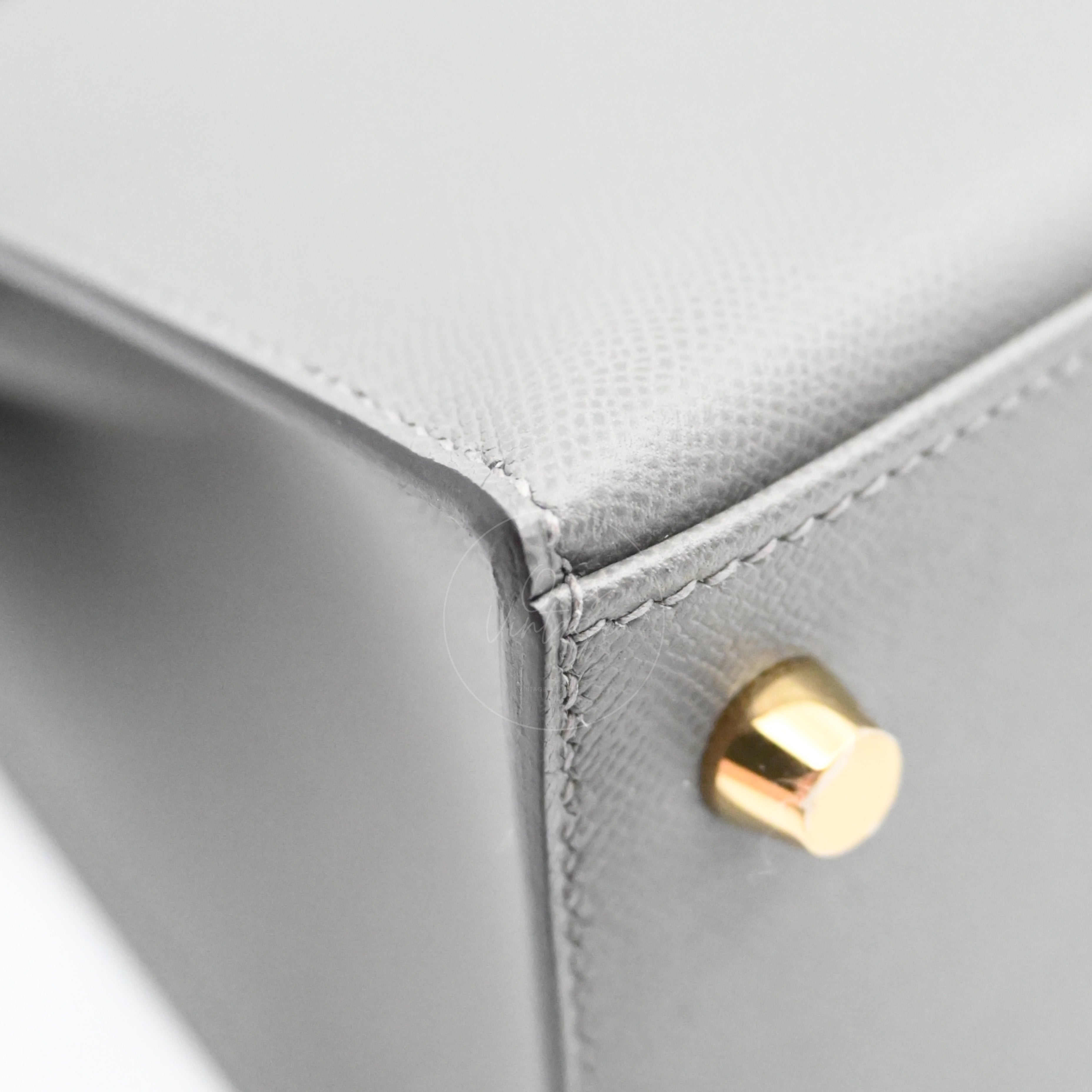 Hermes Kelly K28 Epsom Handbag GHW Gris Meyer Stamp B