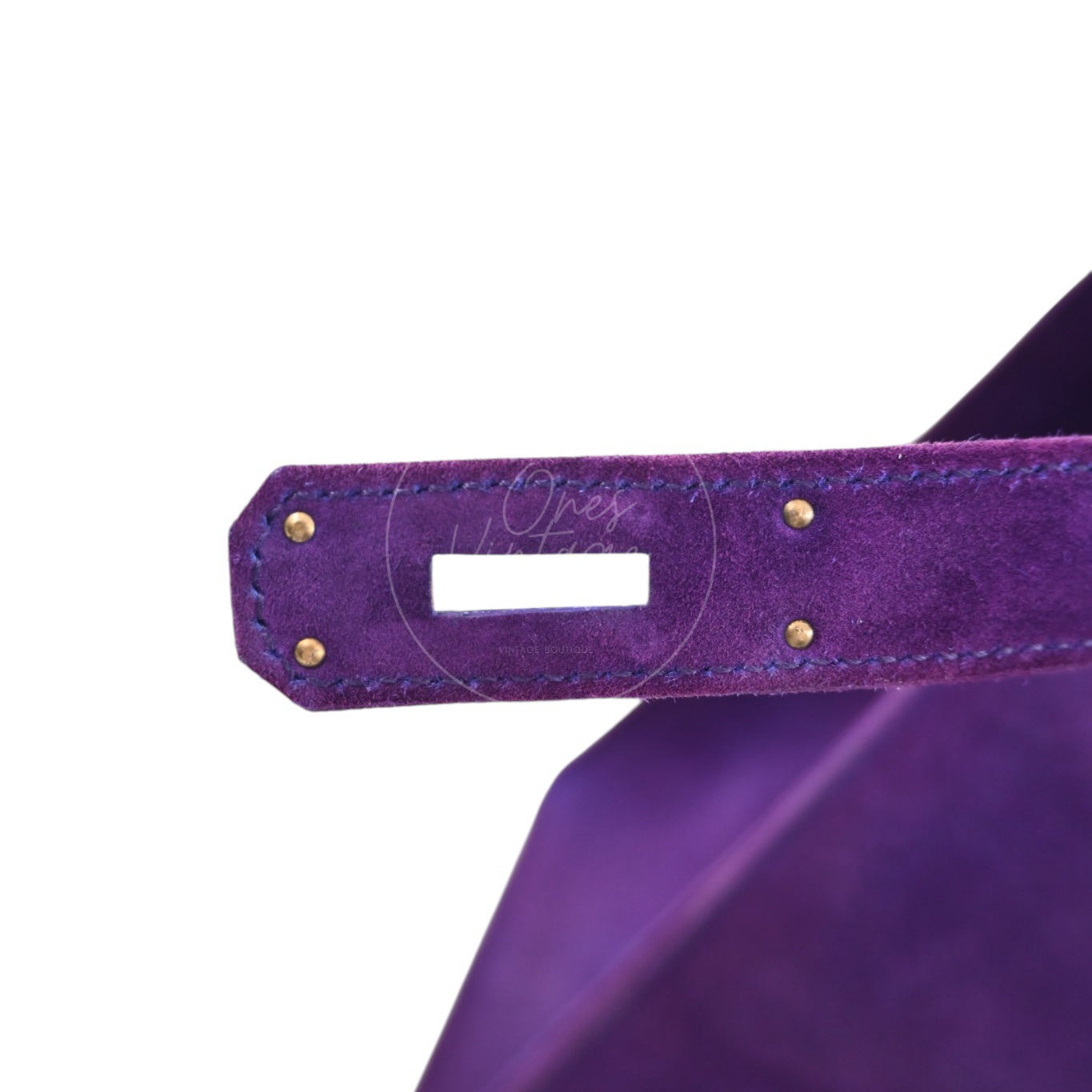Hermes Kelly 28 Purple Suede GHW Square J