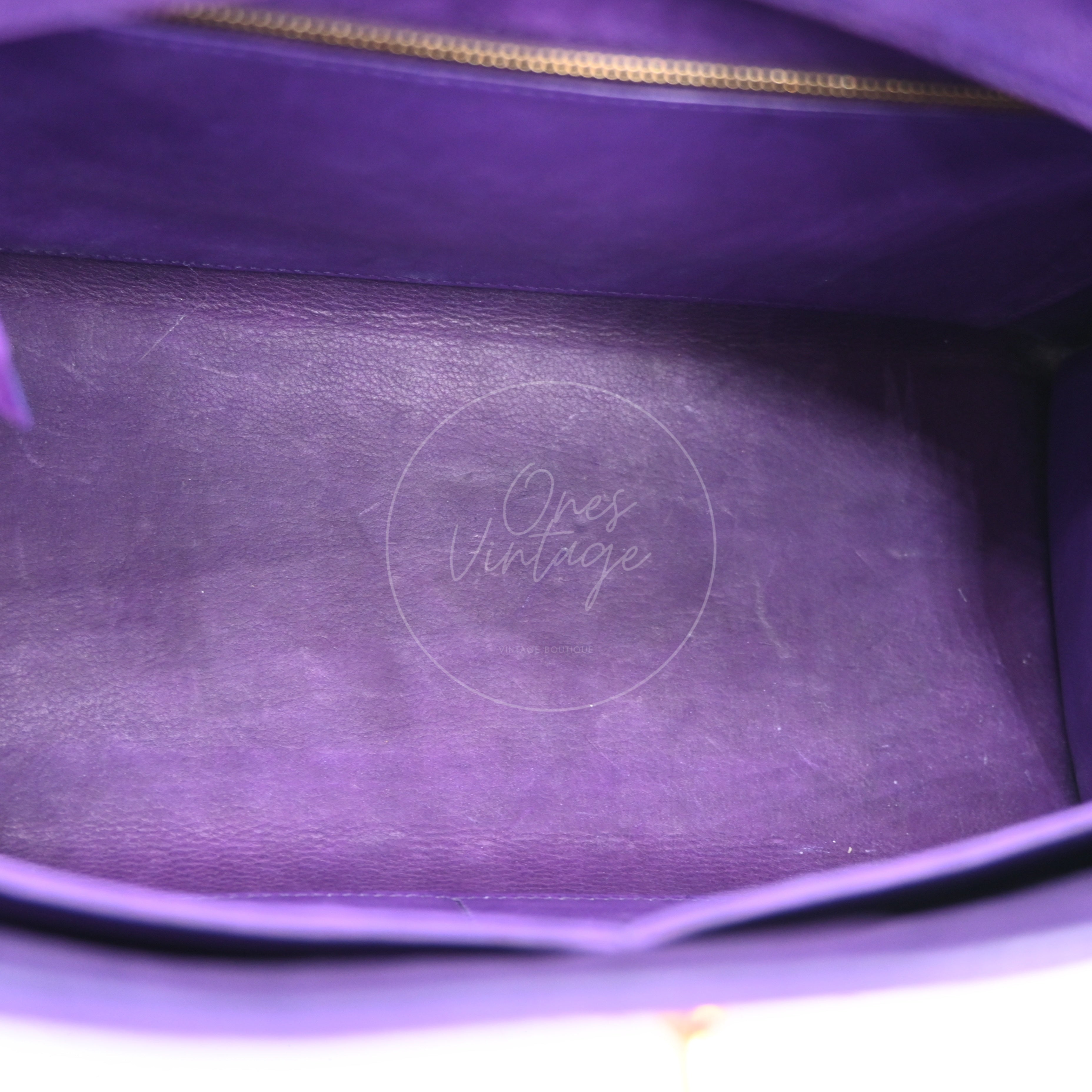 Hermes Kelly 28 Purple Suede GHW Square J