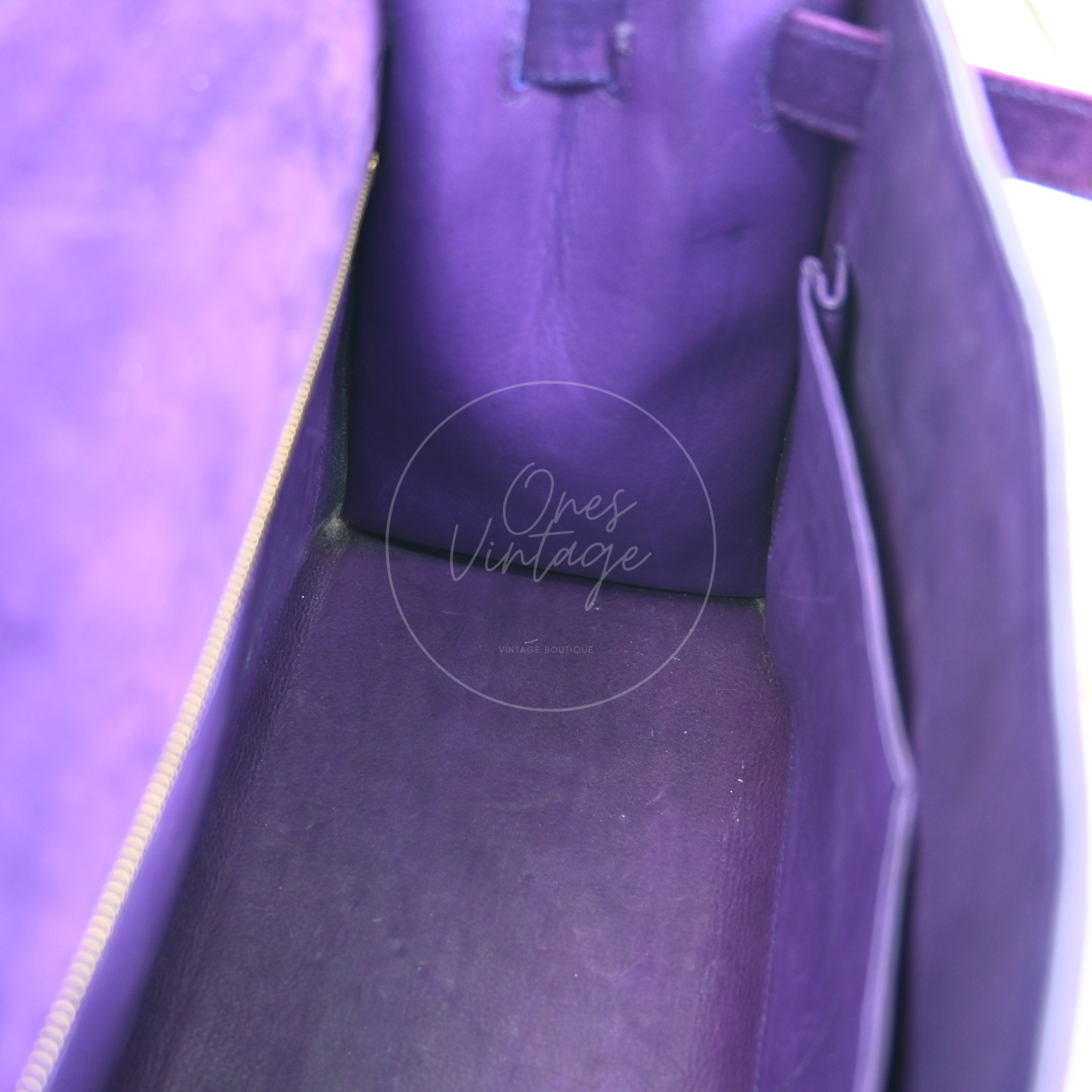 Hermes Kelly 28 Purple Suede GHW Square J