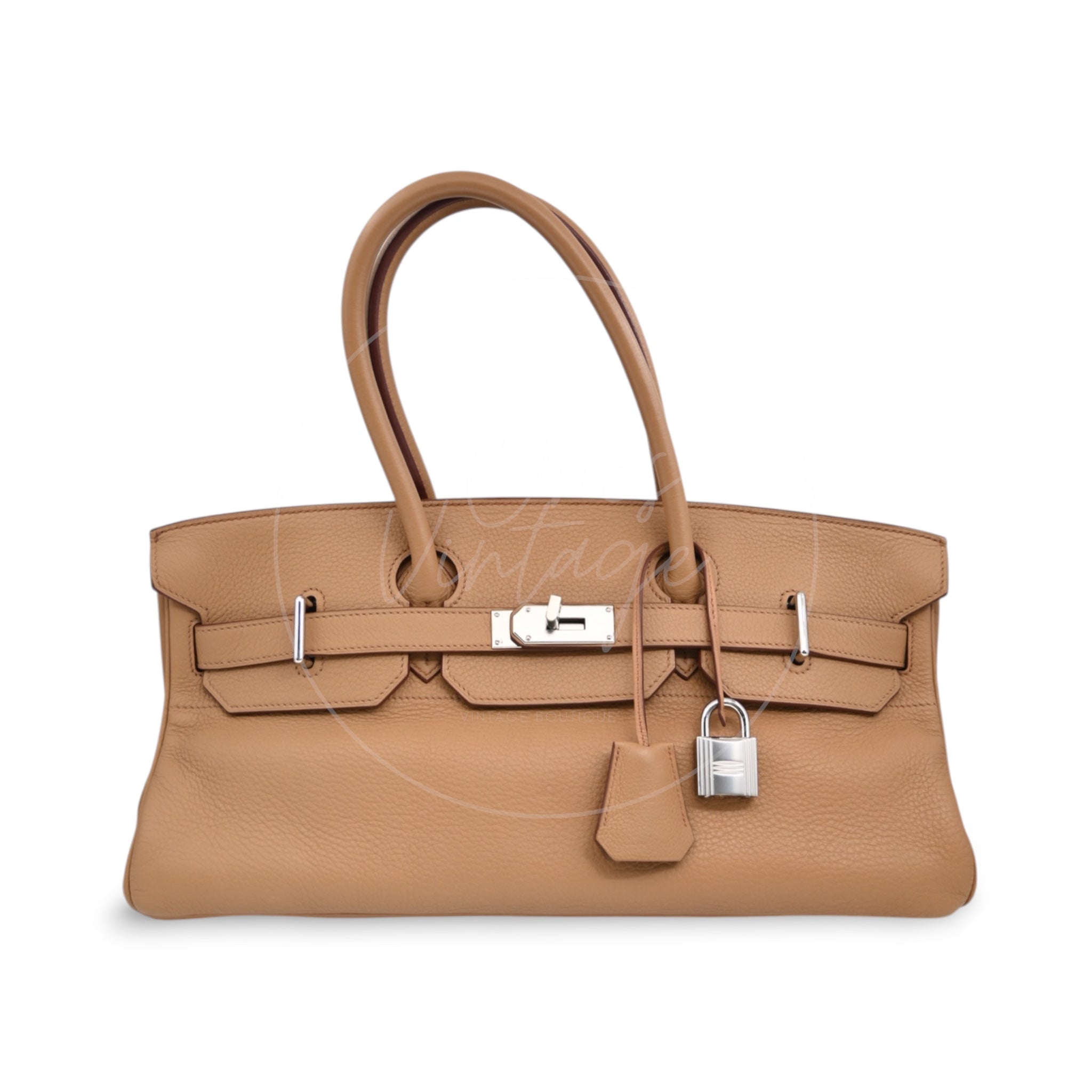 Hermes Shoulder Birkin PHW Camel Square L