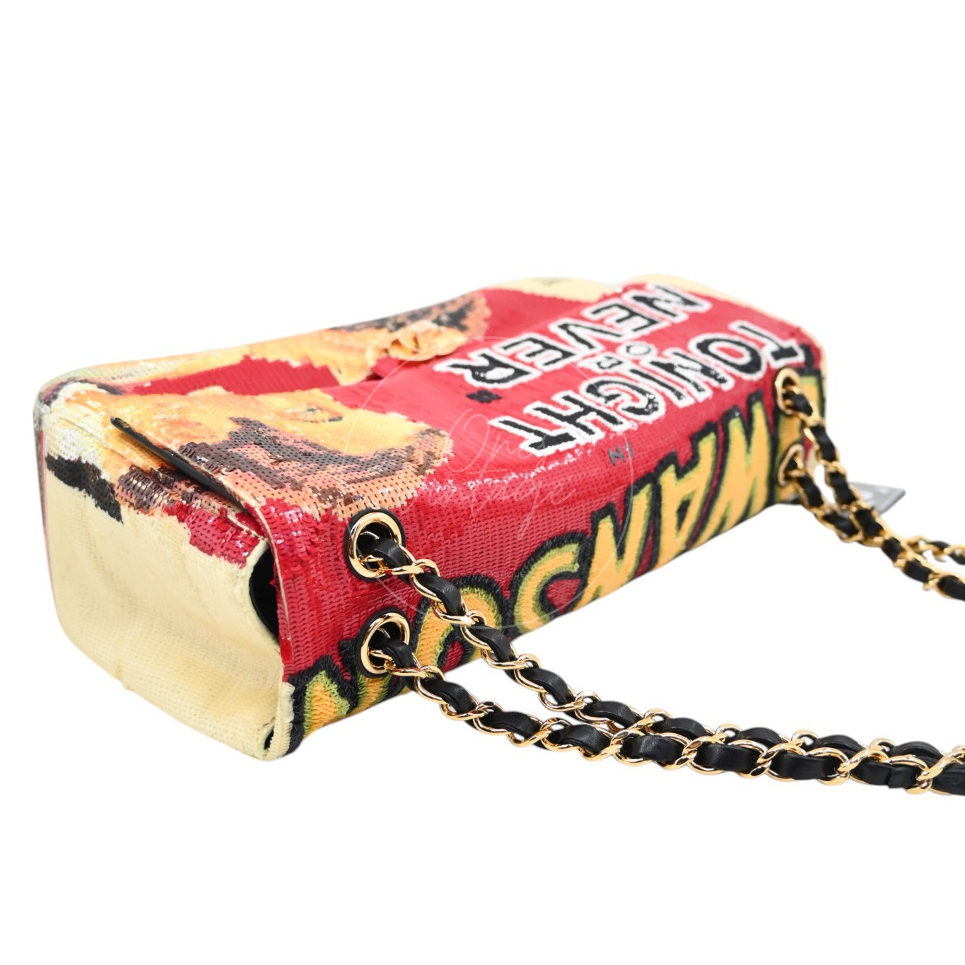 Chanel Tonight Or Never Maxi Flap Bag Red Multicolour Sequins GHW Series PC