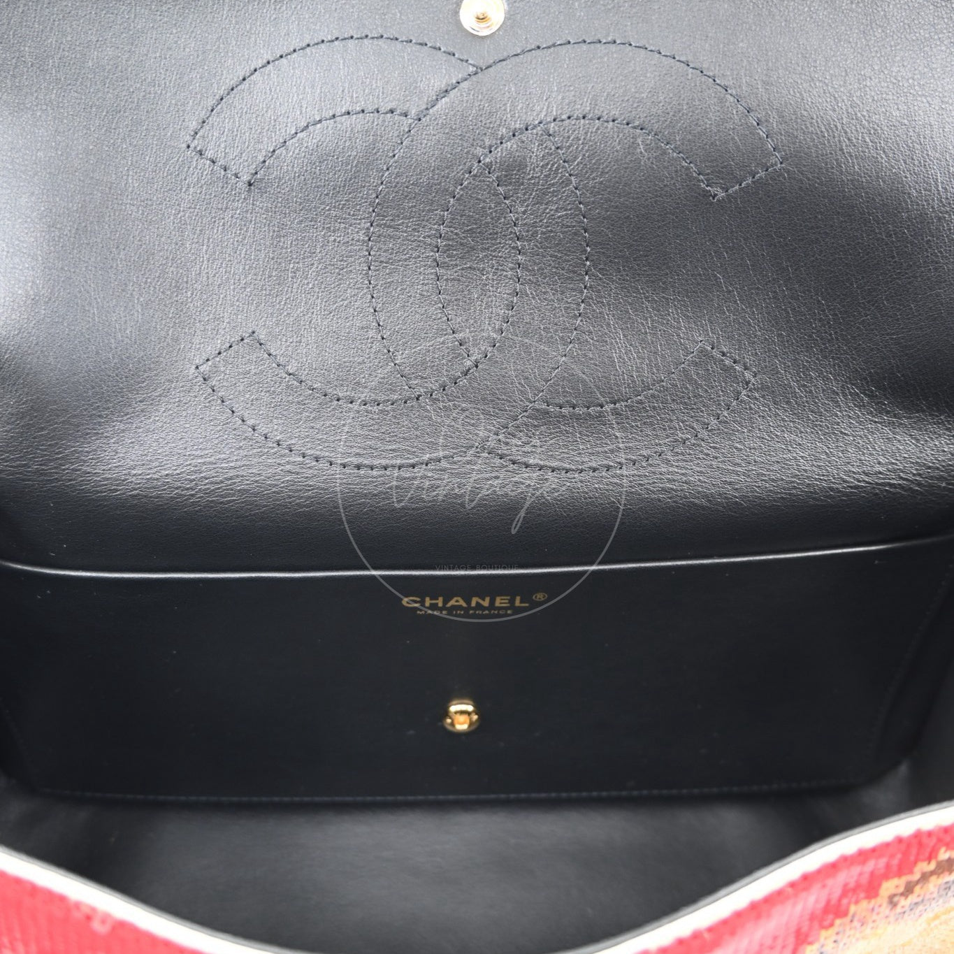 Chanel Tonight Or Never Maxi Flap Bag Red Multicolour Sequins GHW Series PC