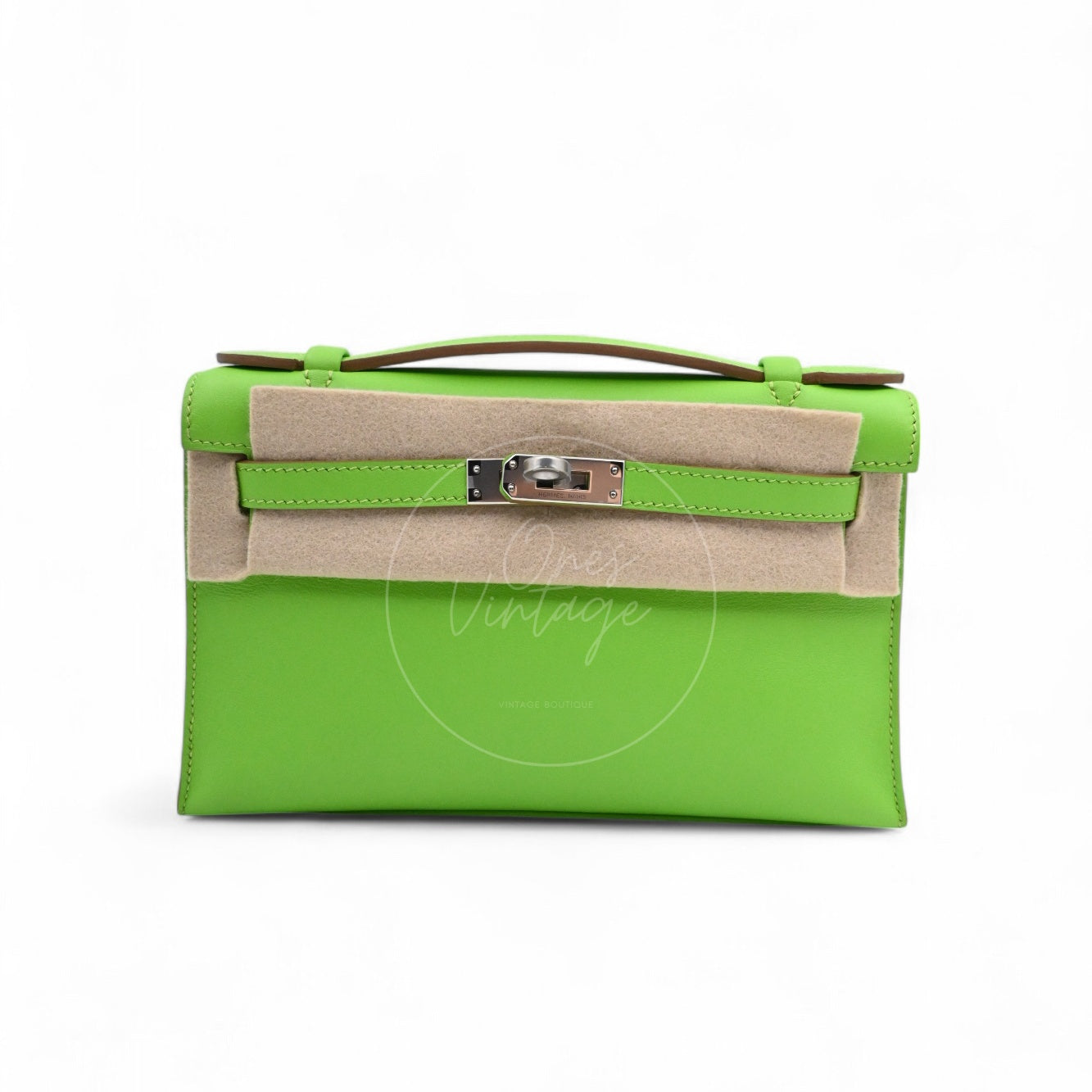 Hermes Mini Kelly Pochette Swift PHW Apple Green Square P