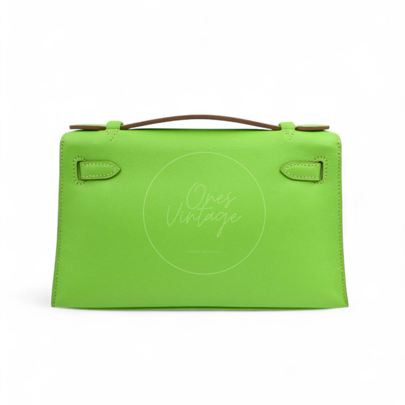 Hermes Mini Kelly Pochette Swift PHW Apple Green Square P