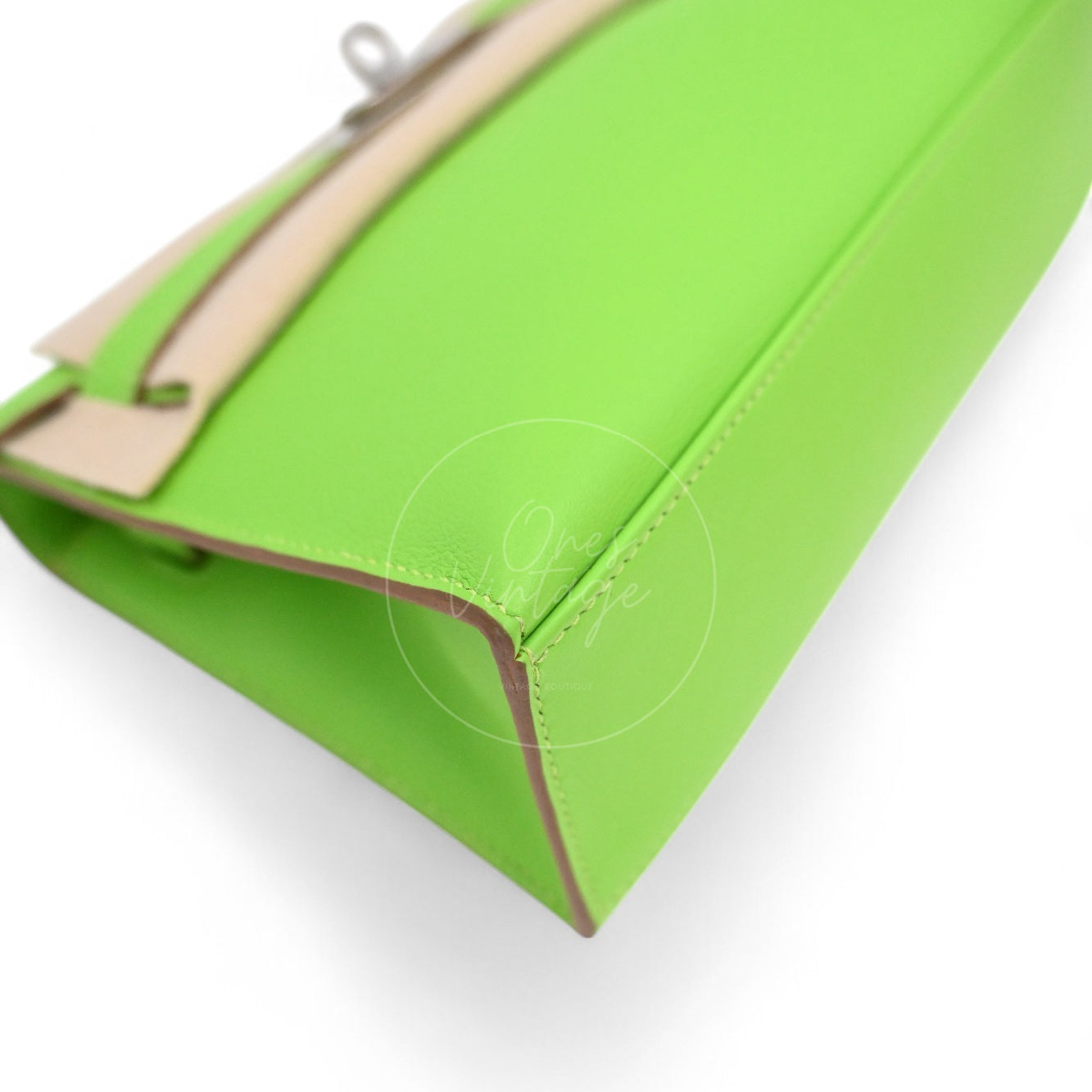 Hermes Mini Kelly Pochette Swift PHW Apple Green Square P