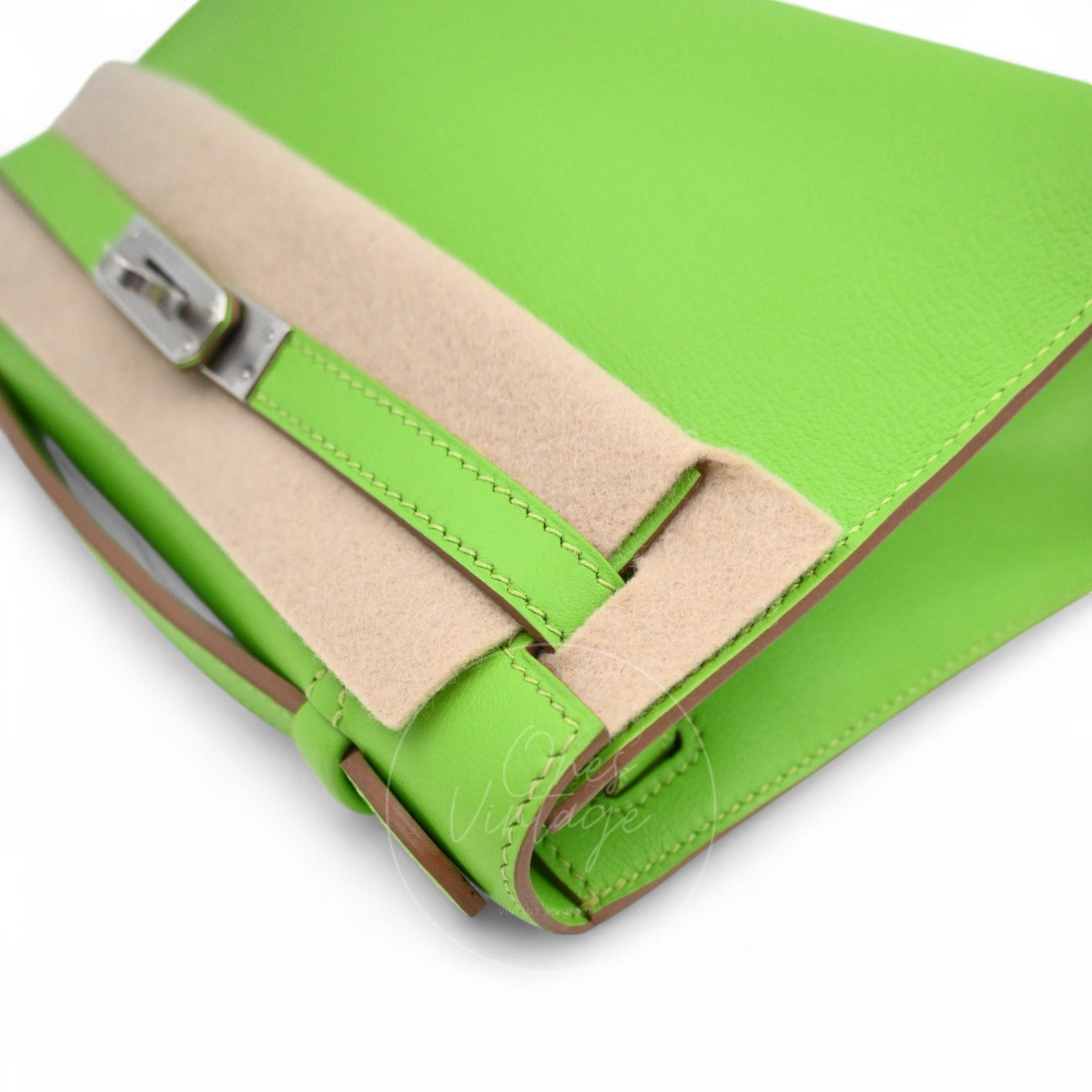 Hermes Mini Kelly Pochette Swift PHW Apple Green Square P