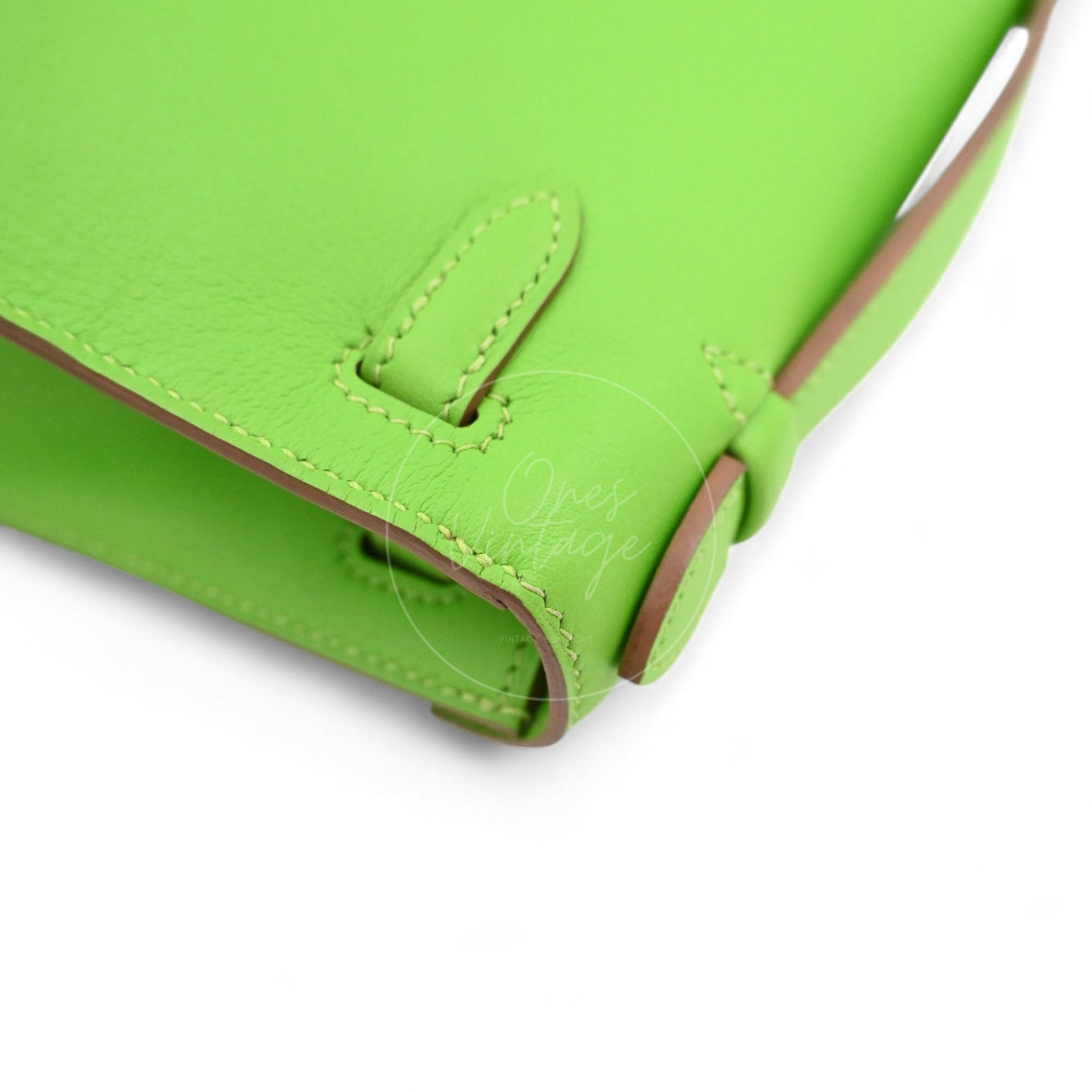 Hermes Mini Kelly Pochette Swift PHW Apple Green Square P
