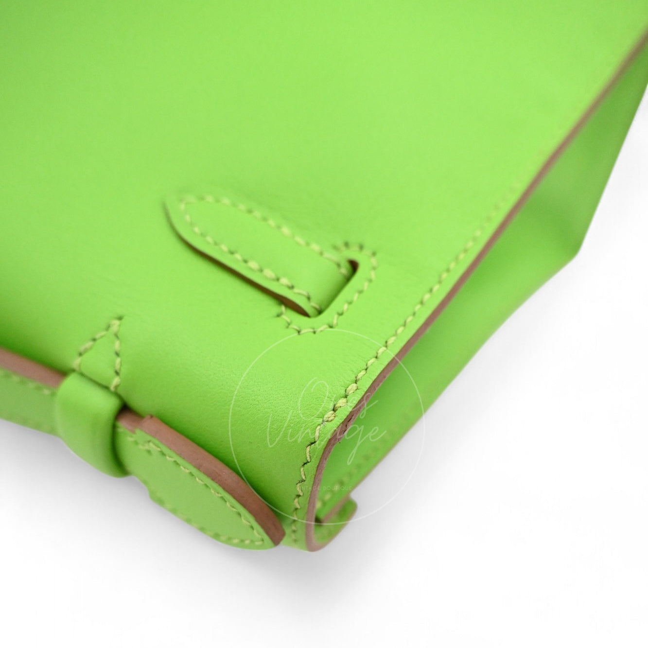 Hermes Mini Kelly Pochette Swift PHW Apple Green Square P