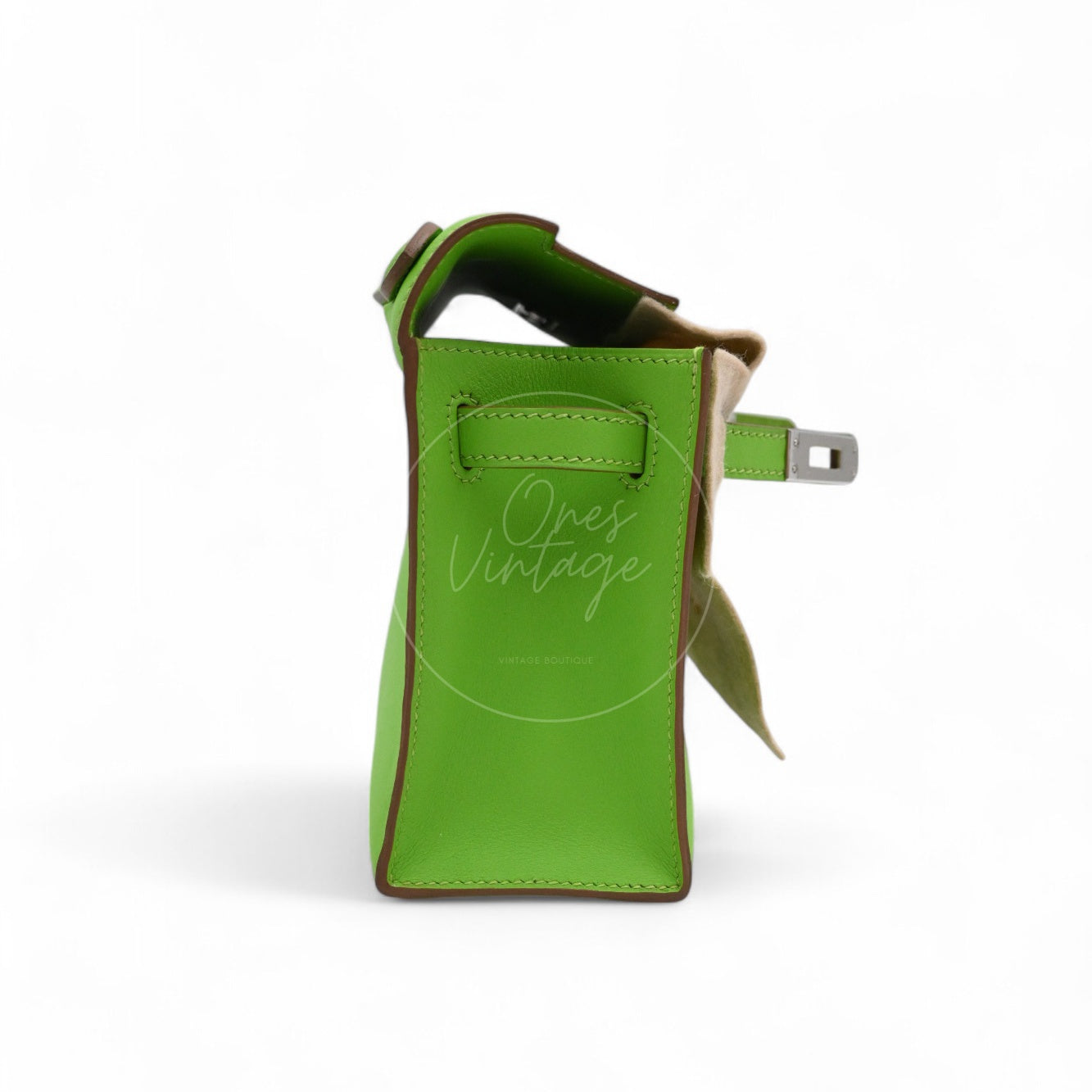Hermes Mini Kelly Pochette Swift PHW Apple Green Square P
