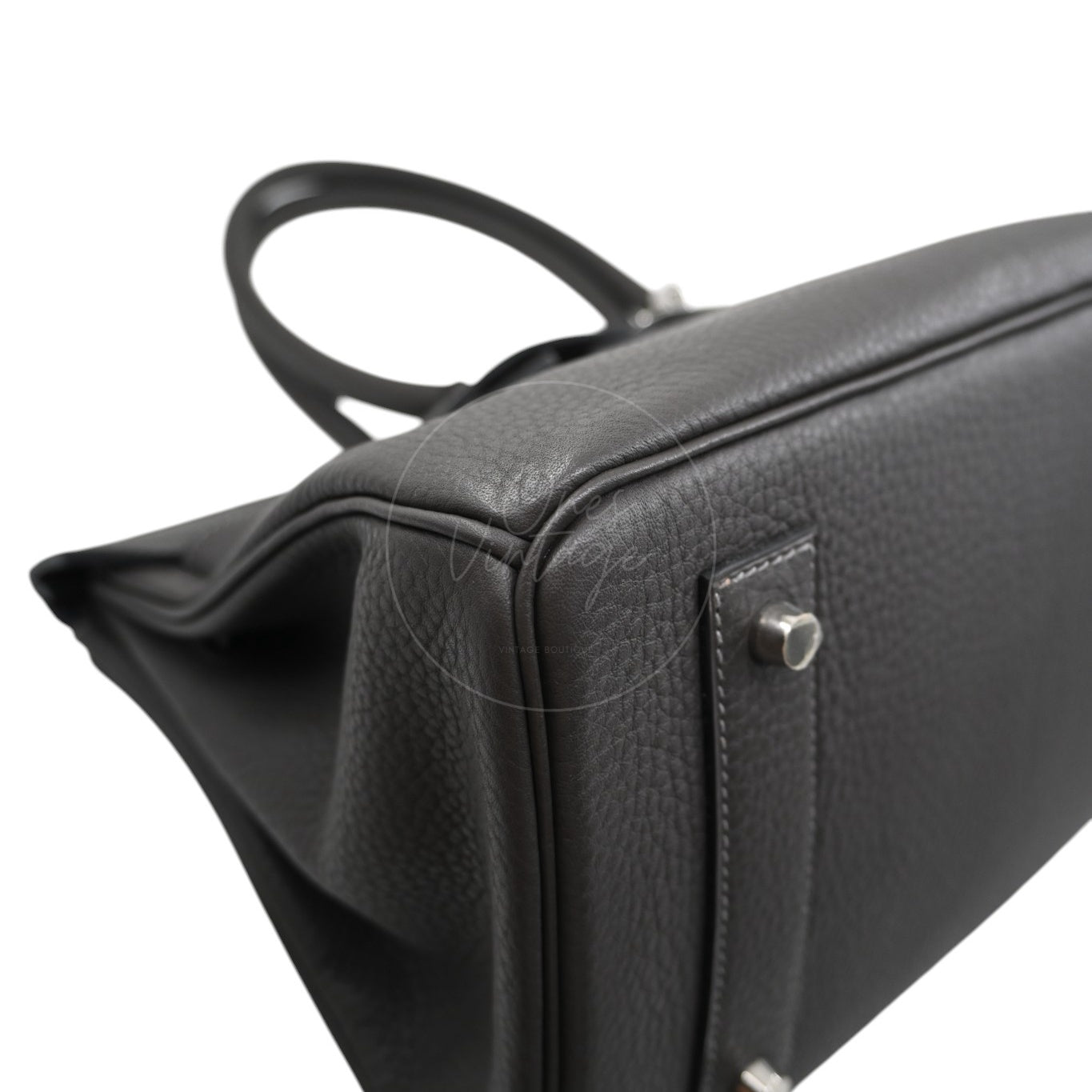 Hermes Birkin Shoulder Clemence 42 Gris Graphite PHW Square M