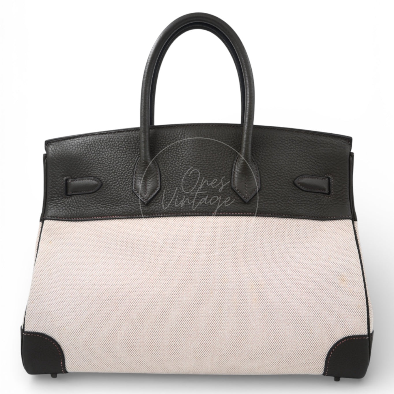 Hermes Birkin 35 Green x Fabrics PHW Ebene Square F