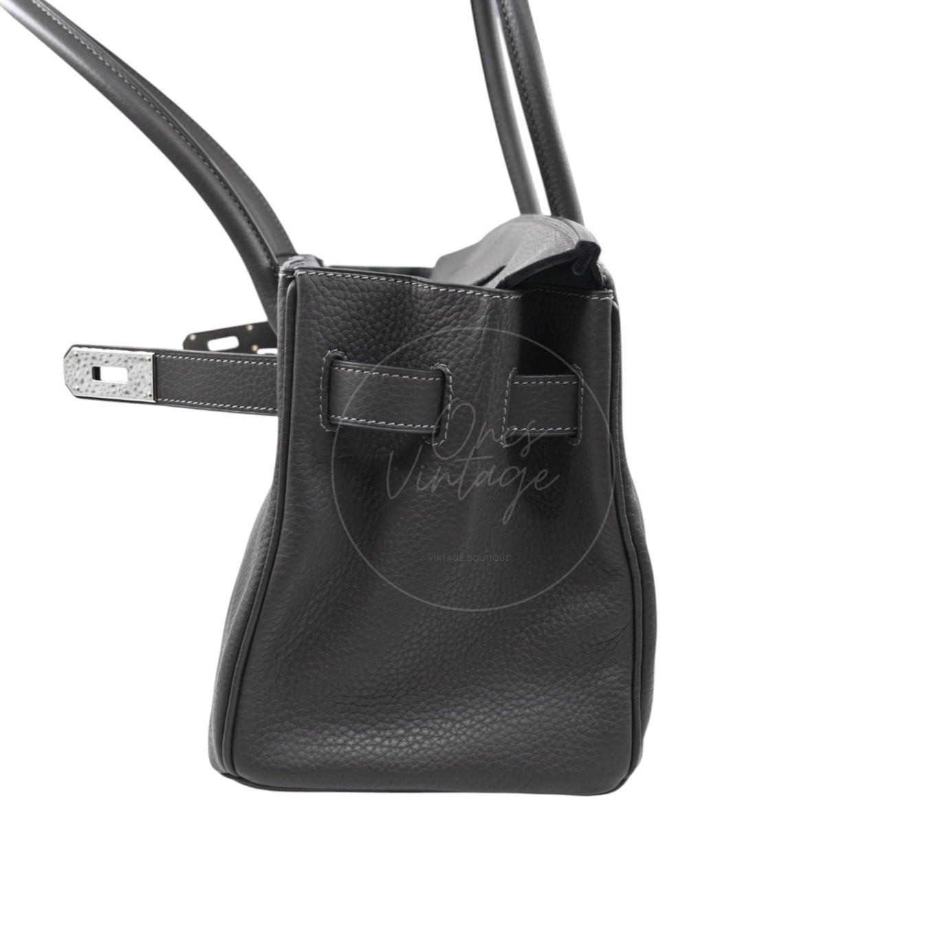 Hermes Birkin Shoulder Clemence 42 Gris Graphite PHW Square M