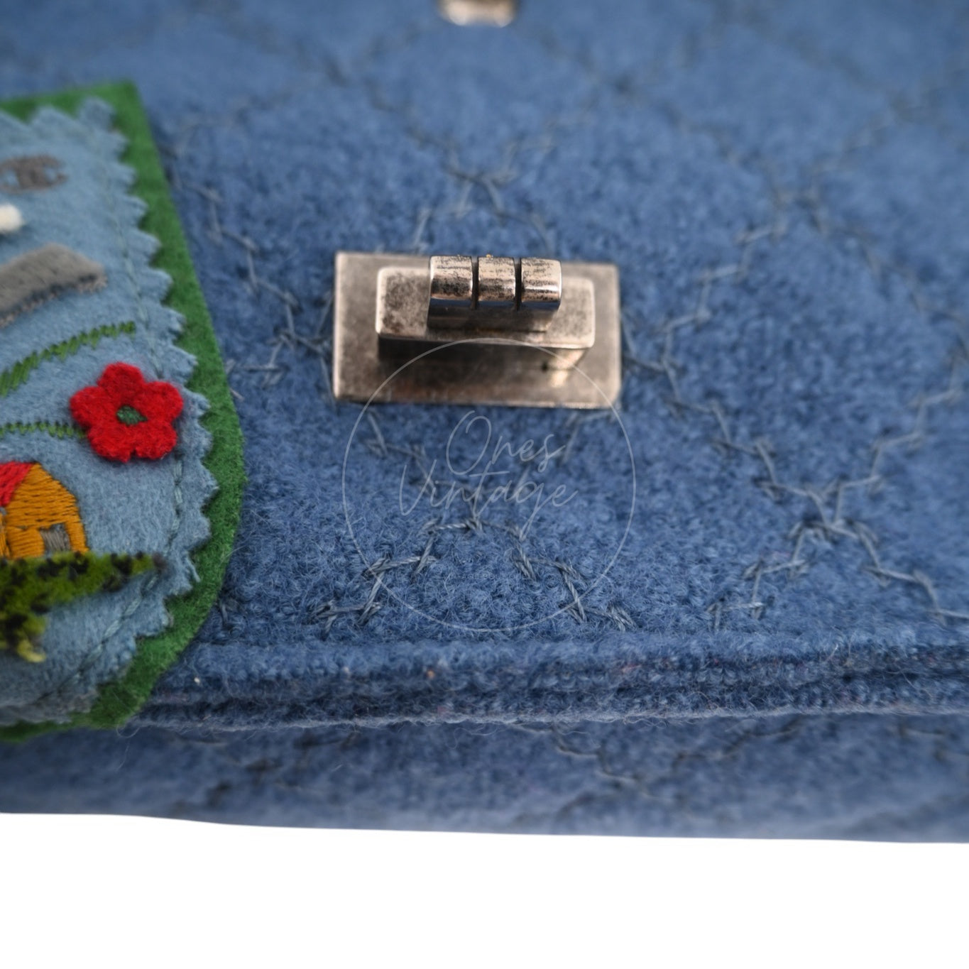 Chanel Fabric Paris-Salzburg Crest Austrian Embroidered Flap Bag SHW Blue Series 21