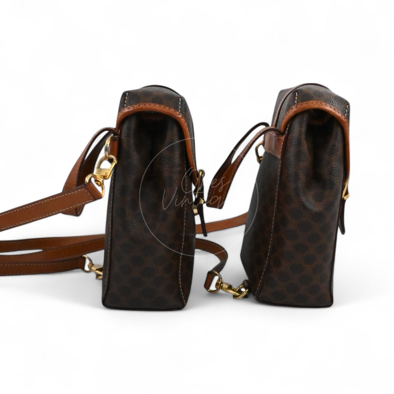 Celine Macadam Twins Backpack GHW Brown