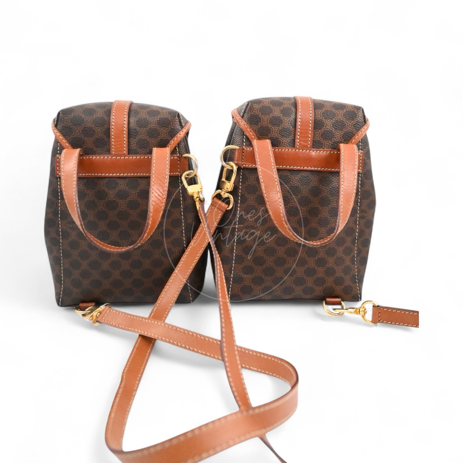 Celine Macadam Twins Backpack GHW Brown