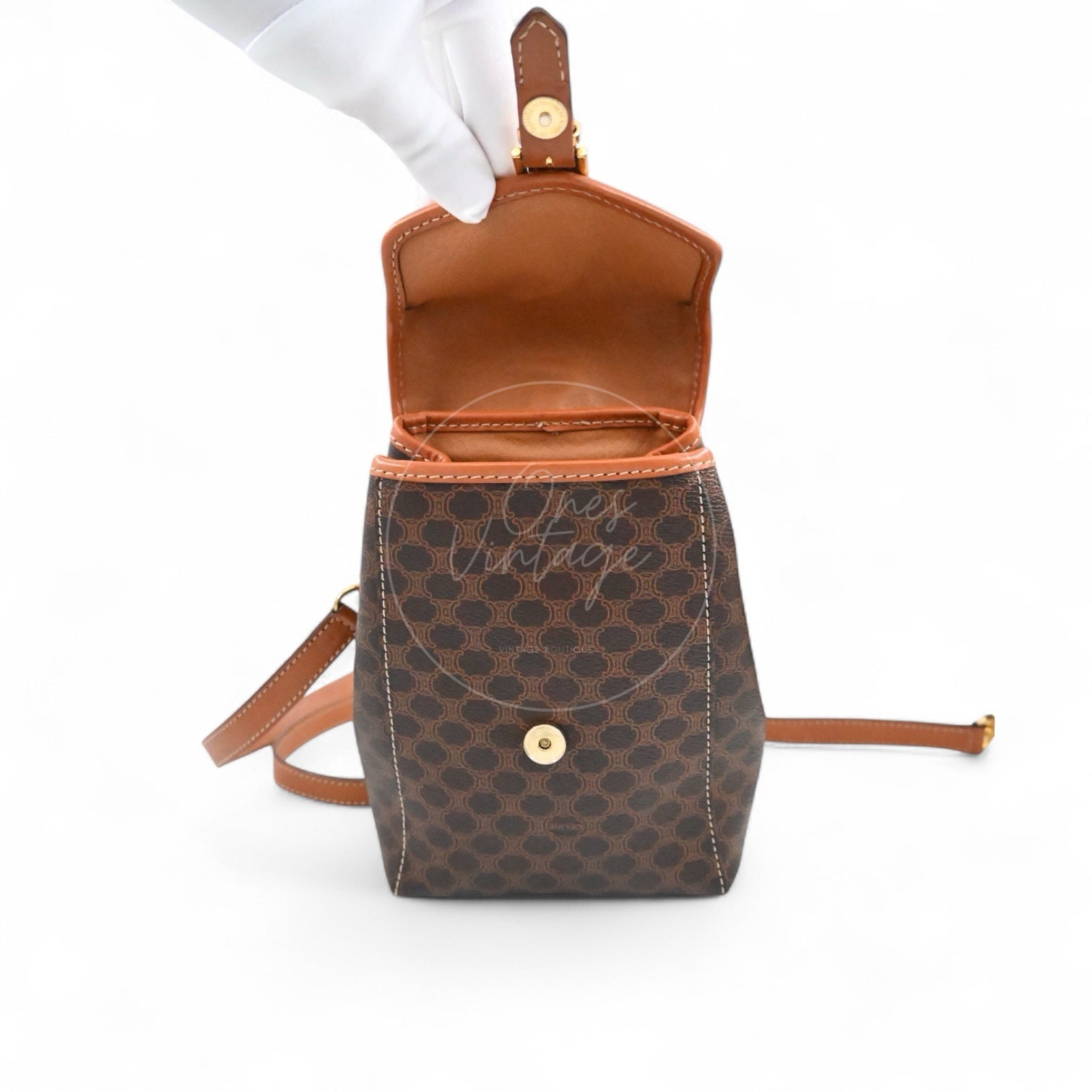Celine Macadam Twins Backpack GHW Brown