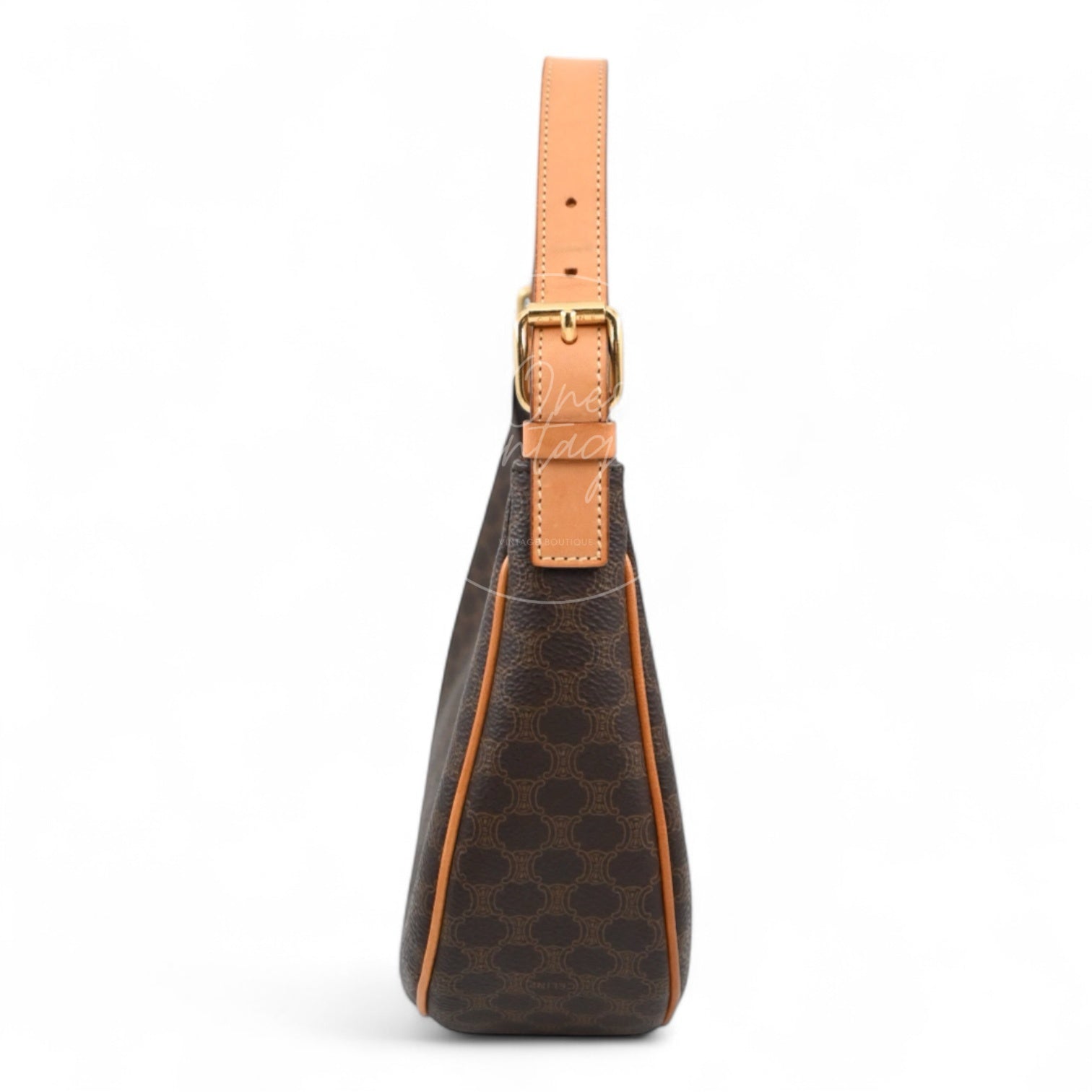 Celine AVA Bag In Triomphe Canvas and Calfskin Brown