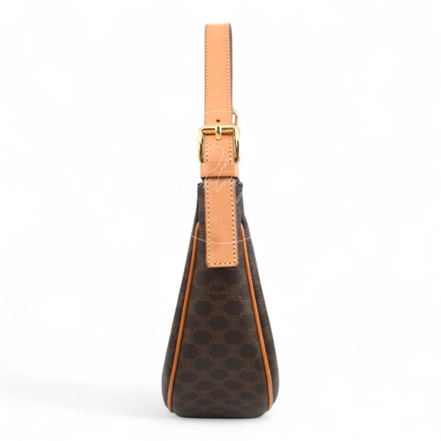 Celine AVA Bag In Triomphe Canvas and Calfskin Brown