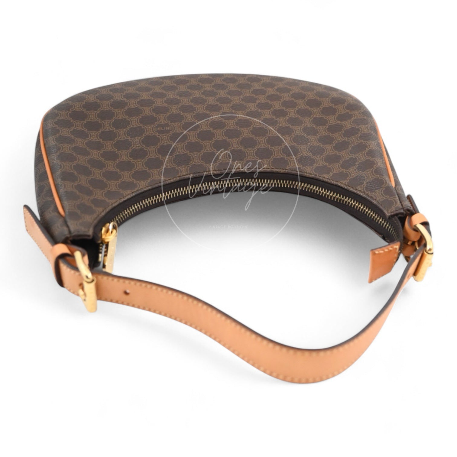 Celine AVA Bag In Triomphe Canvas and Calfskin Brown