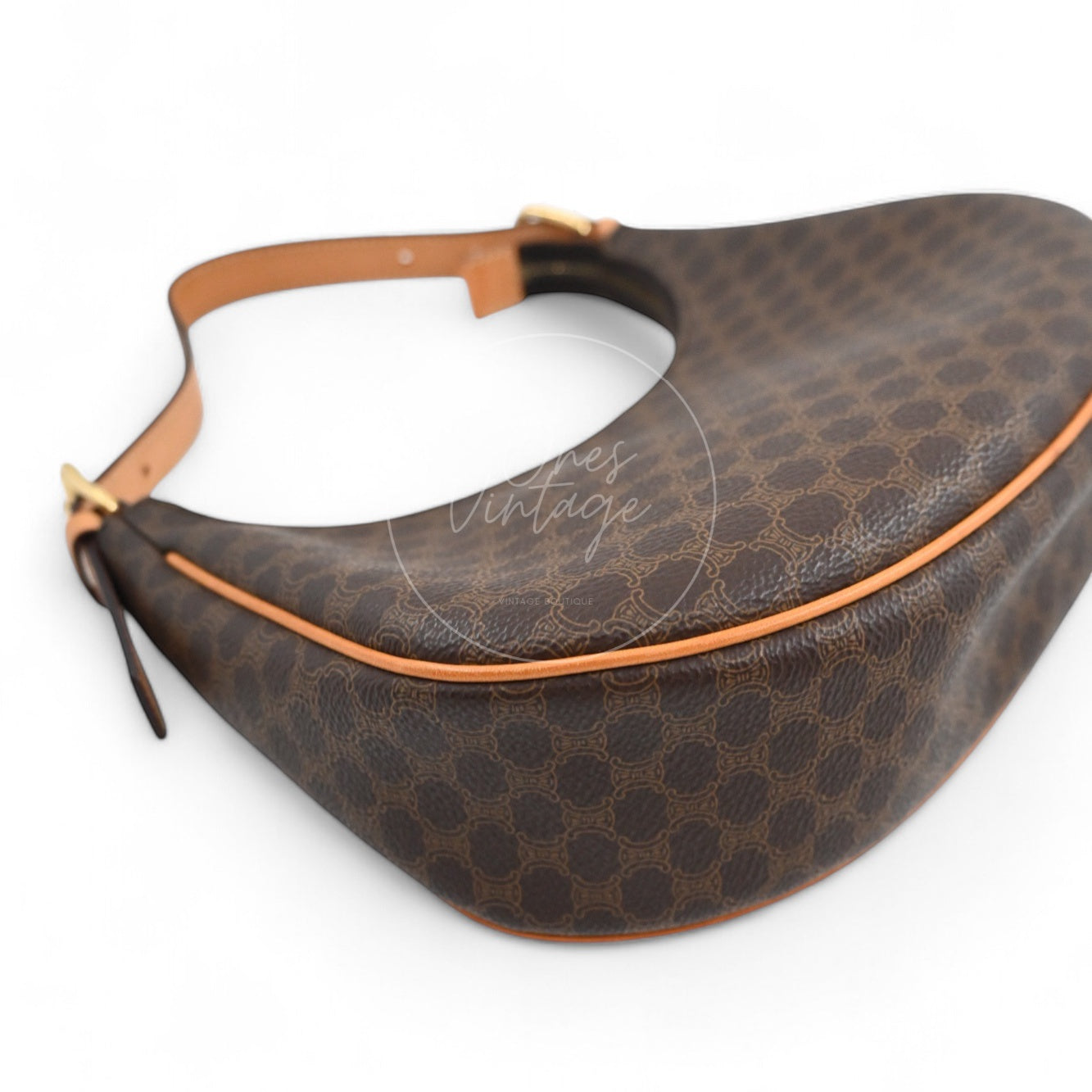 Celine AVA Bag In Triomphe Canvas and Calfskin Brown