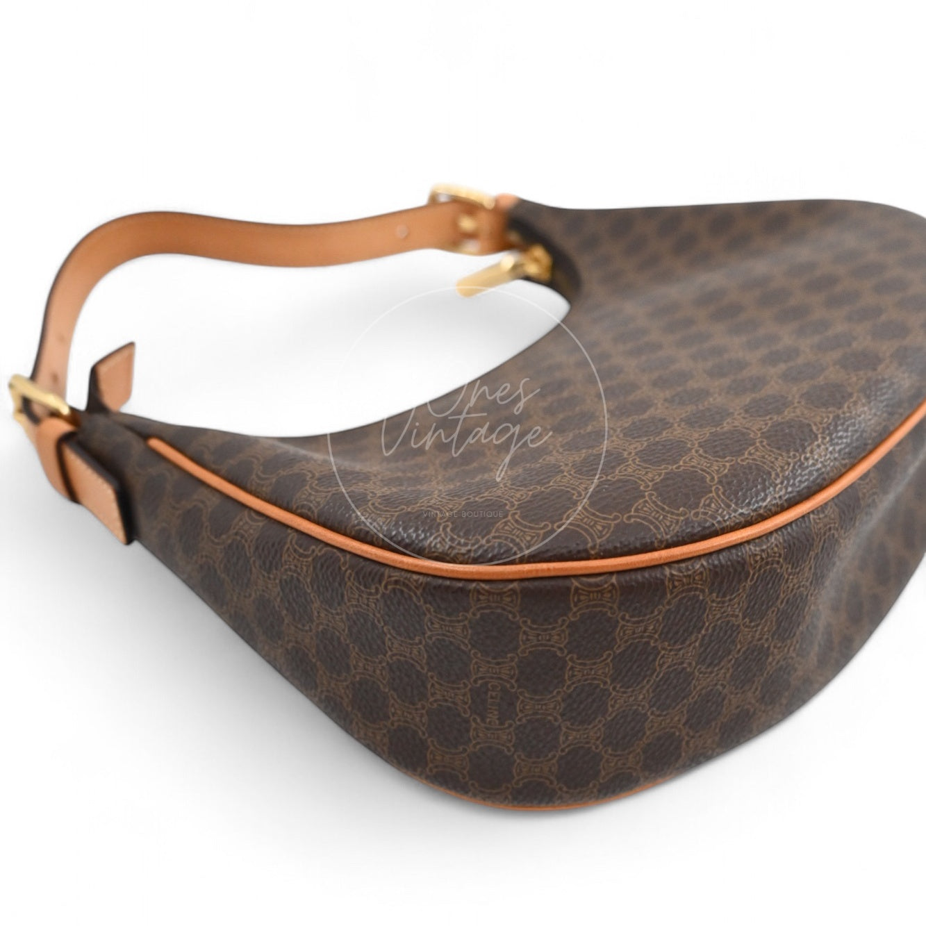 Celine AVA Bag In Triomphe Canvas and Calfskin Brown