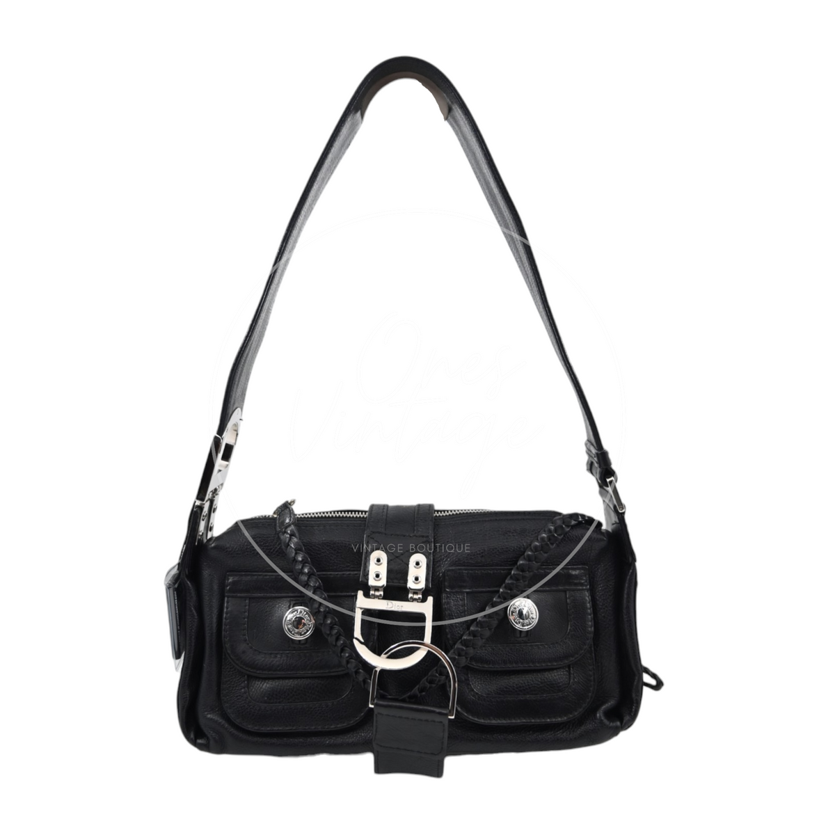 Christian Dior Leather East West Flight Bag Black Series 26