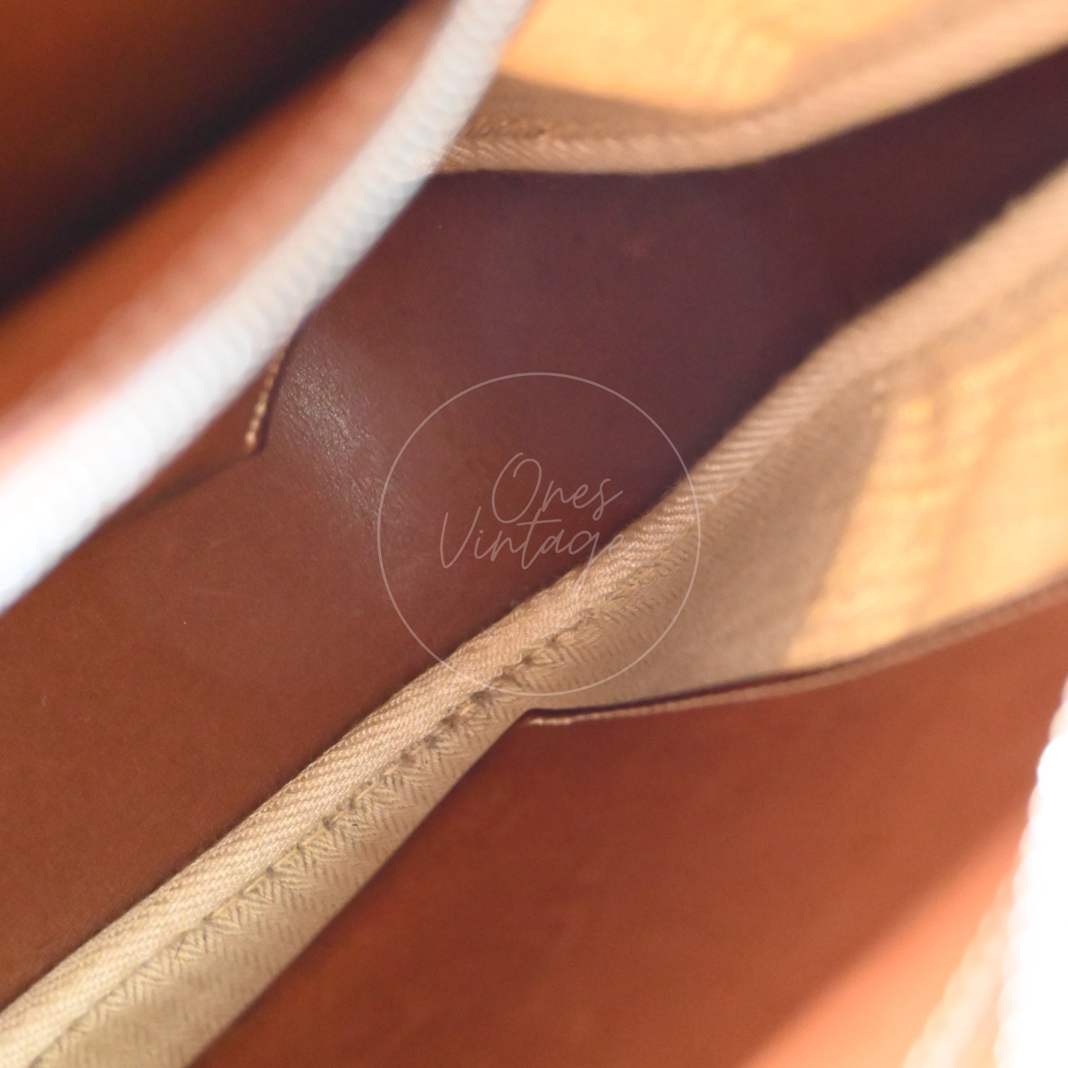 Hermes Toile and Leather Trim 31 Bag PHW Brown Square C