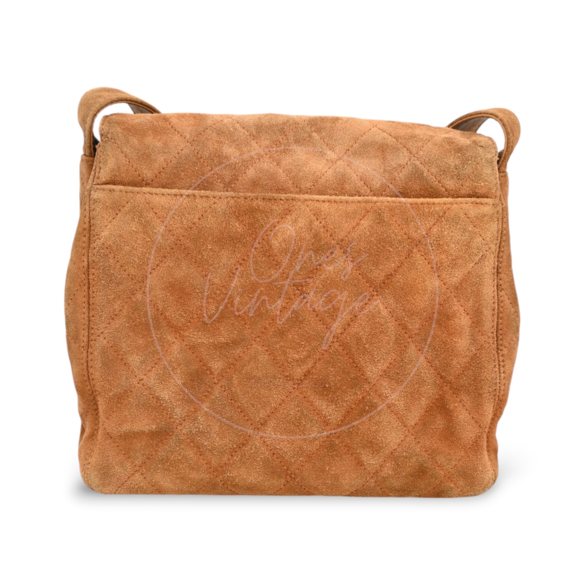 Chanel Quilted Suede Turnlock Shoulder Bag GHW brown Series 4