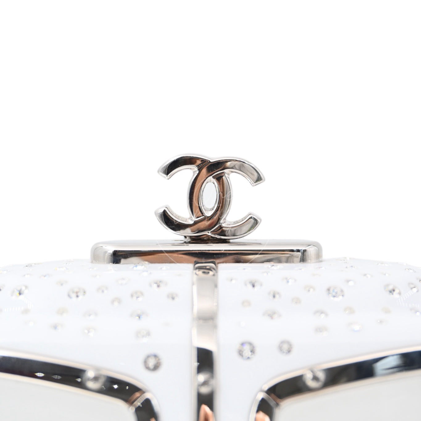 Chanel Gondola Lift Swarovski Evening Bag SHW White Series 27