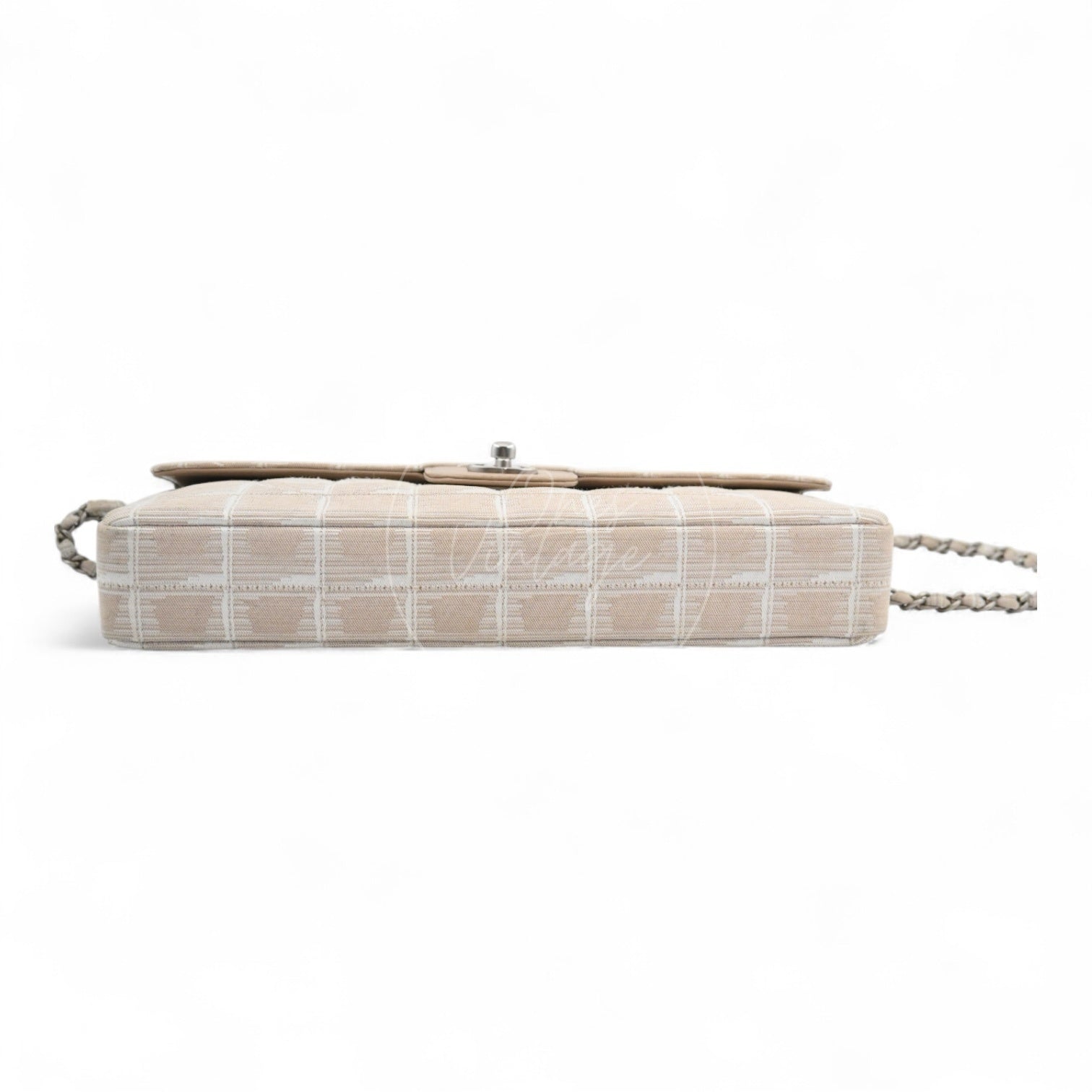 Chanel Nylon Travel Line Chocolate Bar Bag SHW Beige Series 7