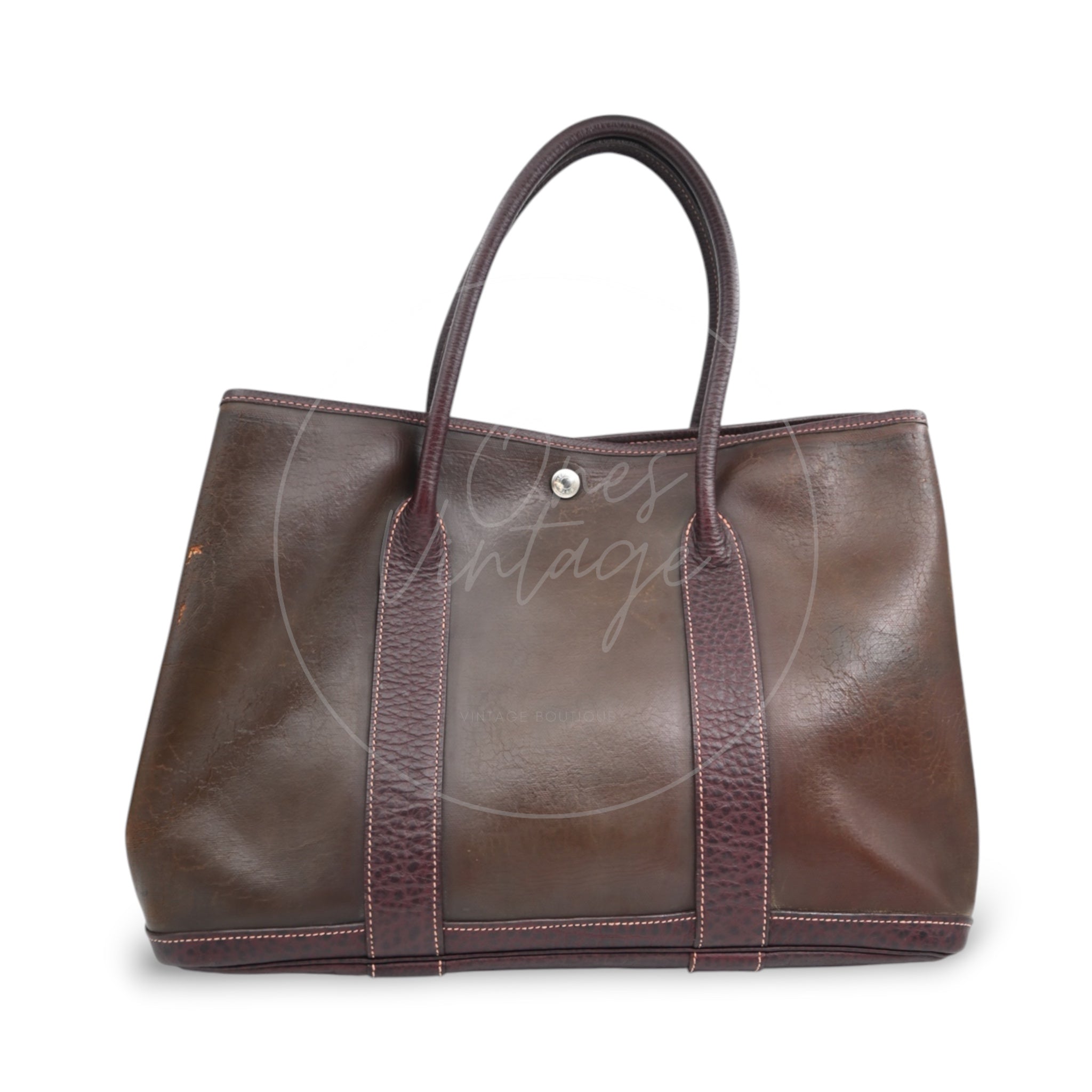 Hermes Garden Party 36 Amazon Rubber PHW Brown 2003