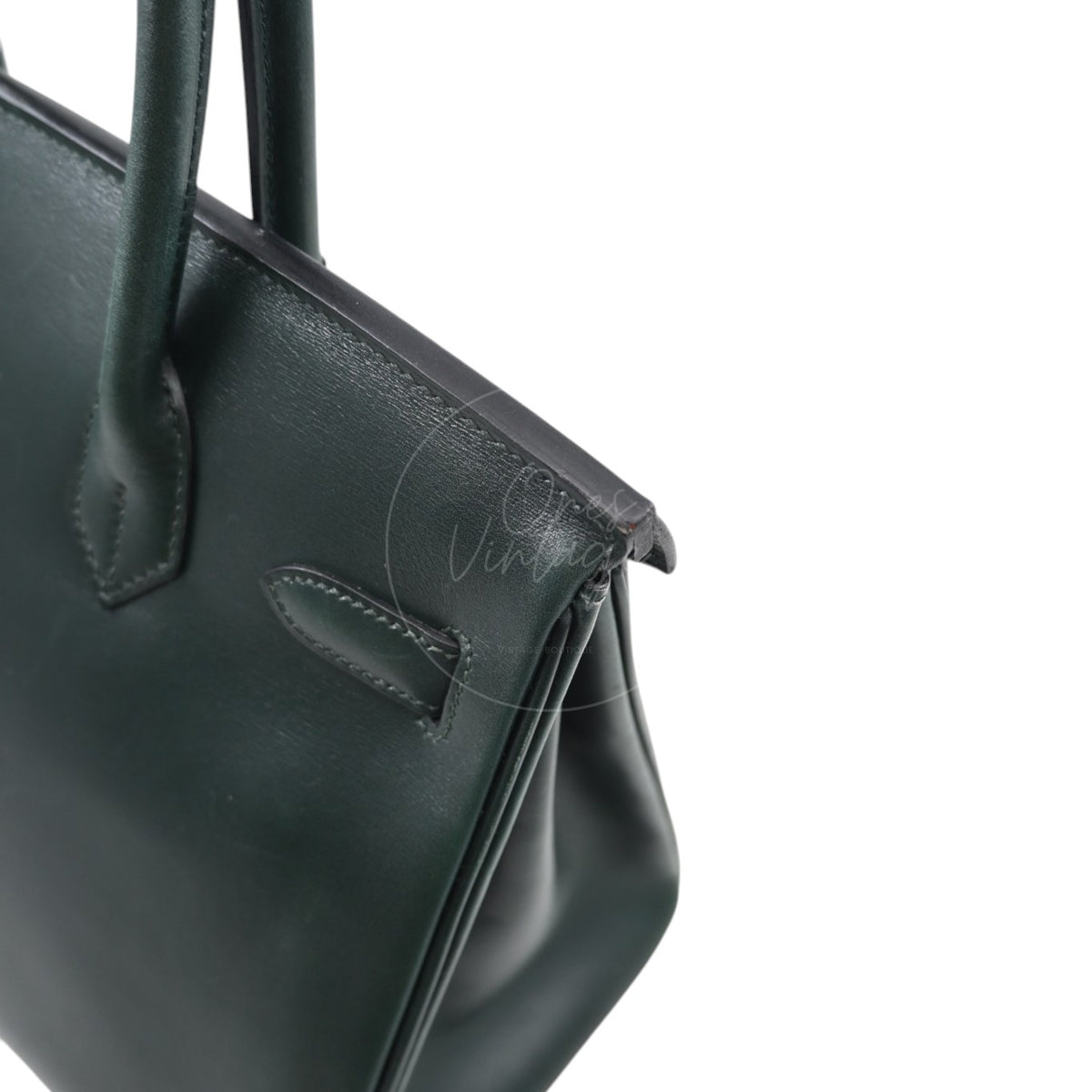 Hermes Birkin 30 Emerald Green Box Leather GHW Square I