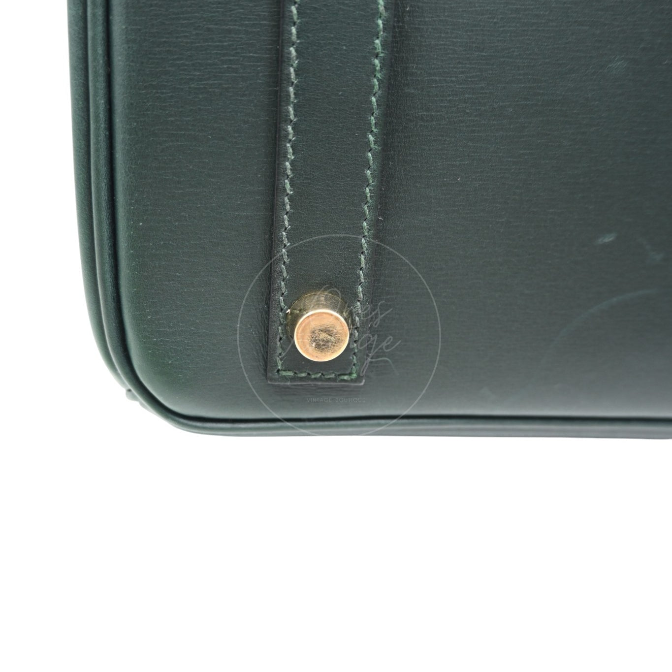 Hermes Birkin 30 Emerald Green Box Leather GHW Square I