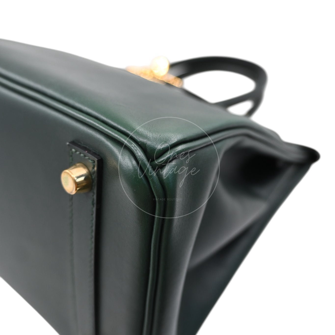 Hermes Birkin 30 Emerald Green Box Leather GHW Square I