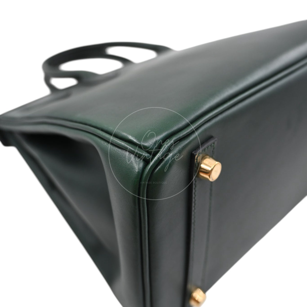 Hermes Birkin 30 Emerald Green Box Leather GHW Square I