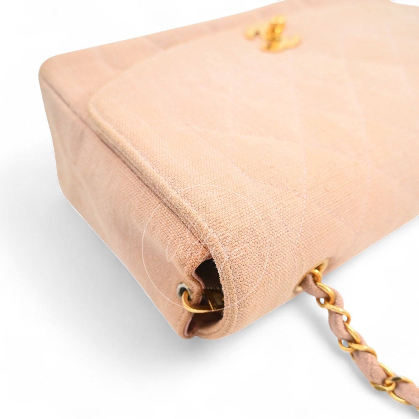 Chanel Vintage Medium Diana Flap Bag Canvas GHW Pink Series 2