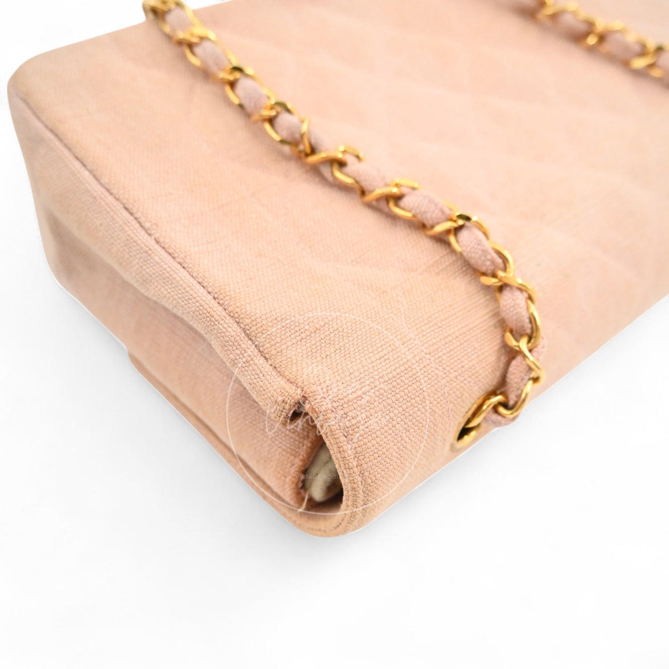 Chanel Vintage Medium Diana Flap Bag Canvas GHW Pink Series 2