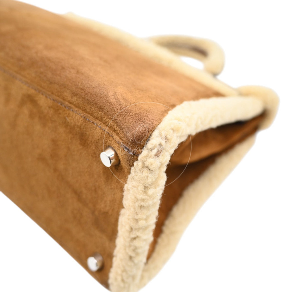 Hermes Limited Edition Kelly 35 Vintage Shearling Teddy Veau Doblis PHW Brown Square I