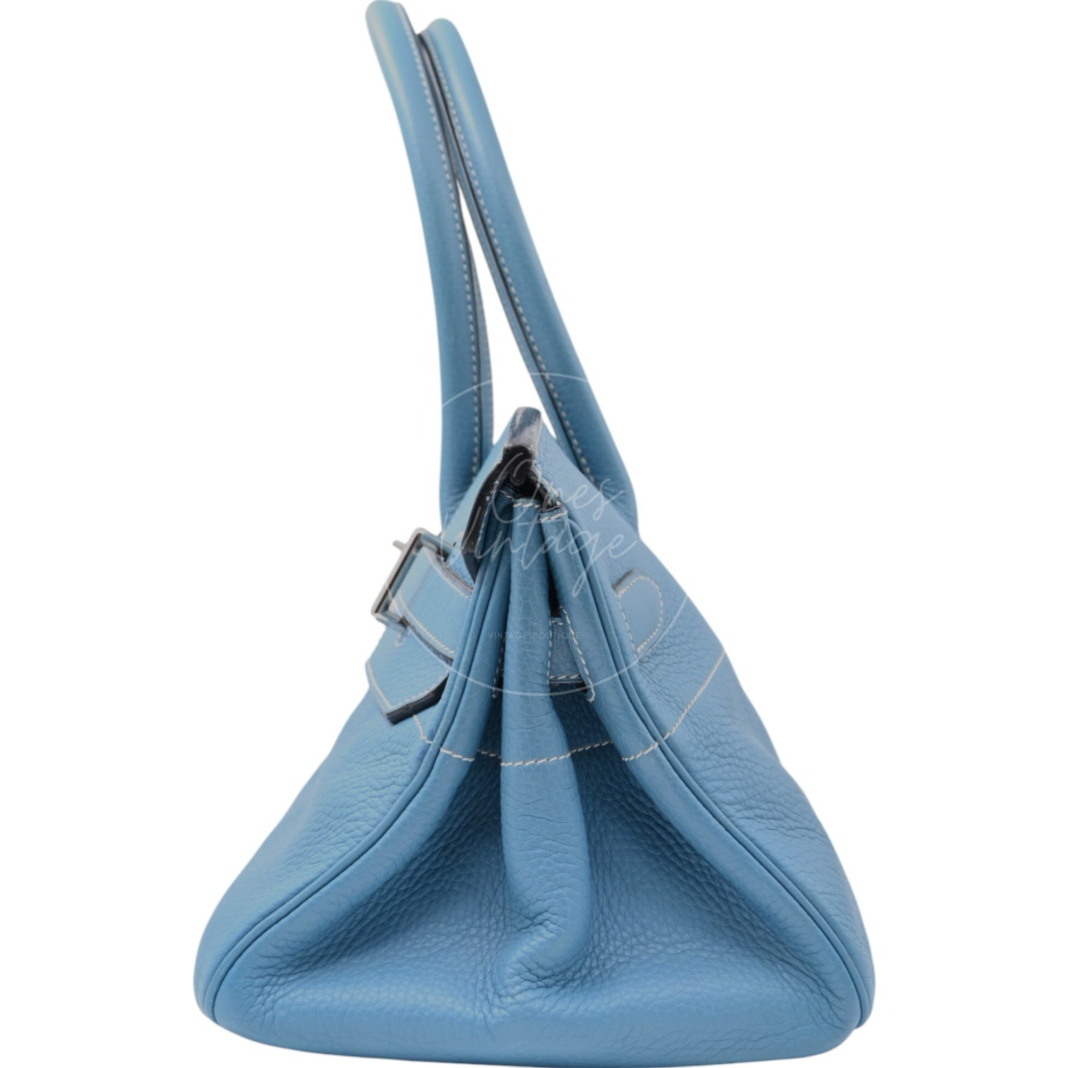 Hermes Birkin Shoulder PHW Denim Blue Square J