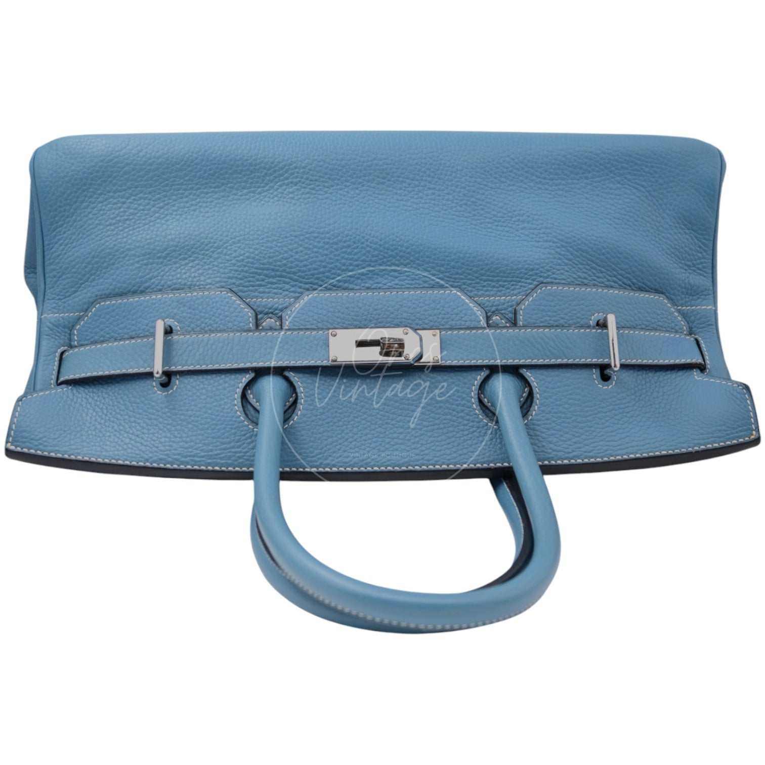 Hermes Birkin Shoulder PHW Denim Blue Square J
