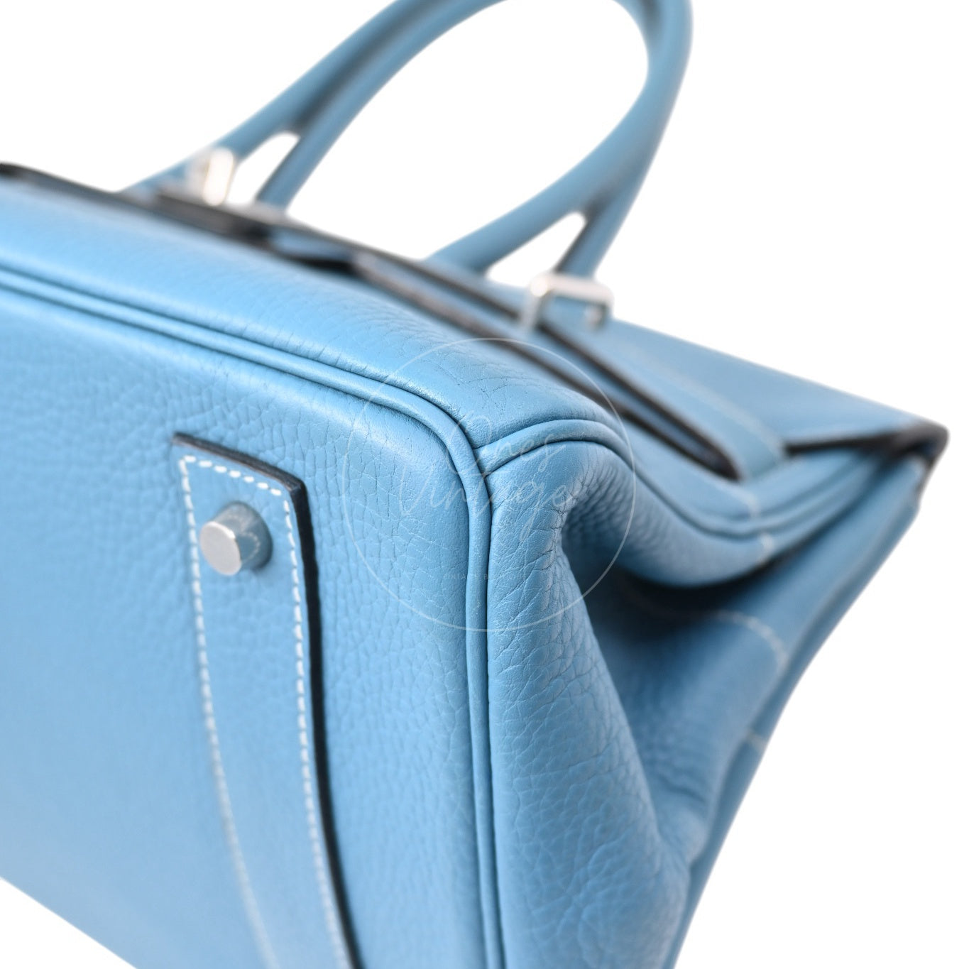 Hermes Birkin Shoulder PHW Denim Blue Square J