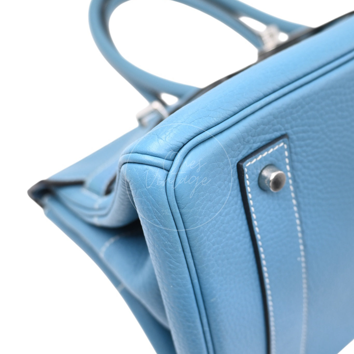 Hermes Birkin Shoulder PHW Denim Blue Square J