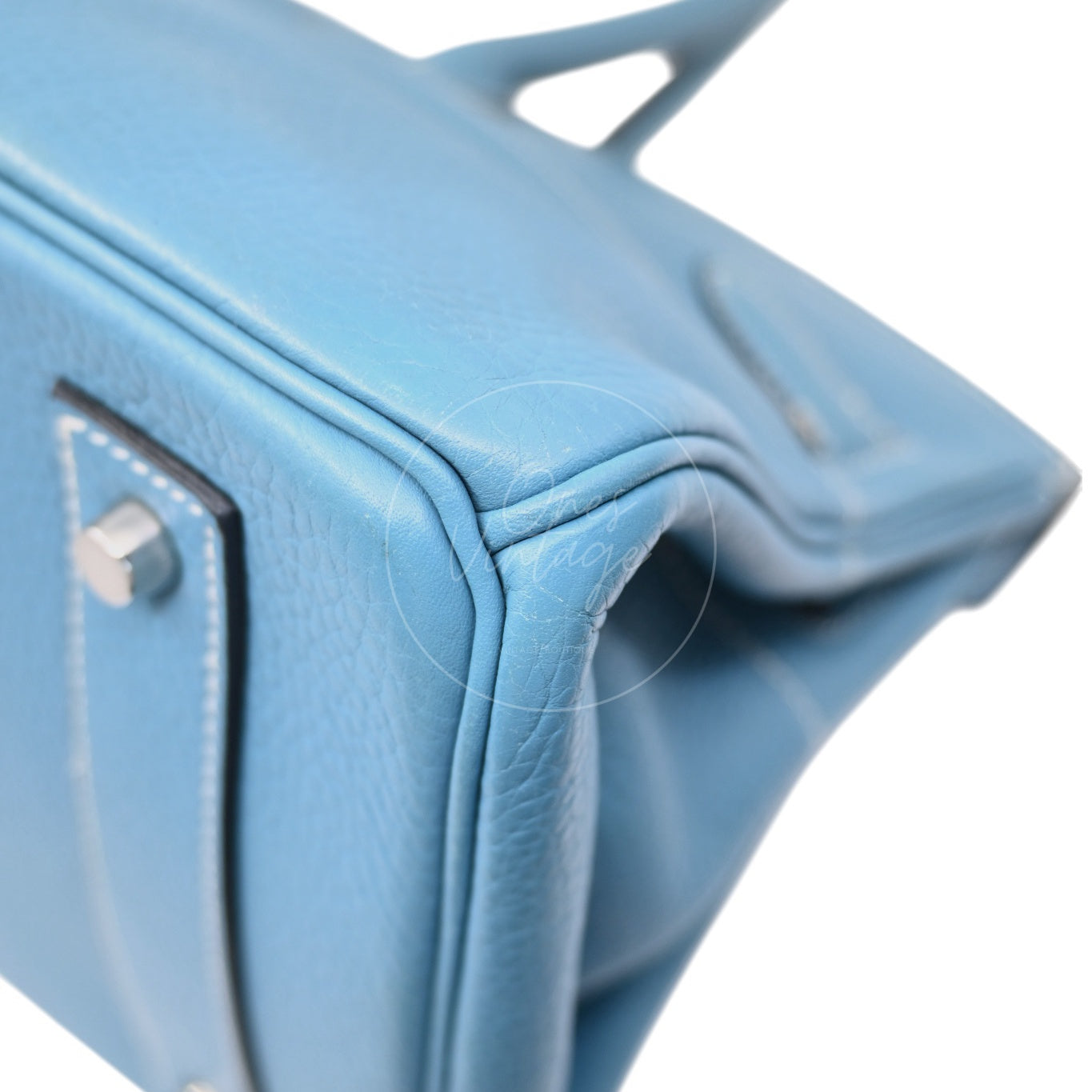 Hermes Birkin Shoulder PHW Denim Blue Square J