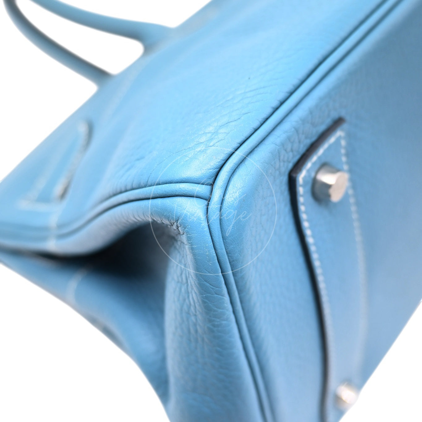 Hermes Birkin Shoulder PHW Denim Blue Square J