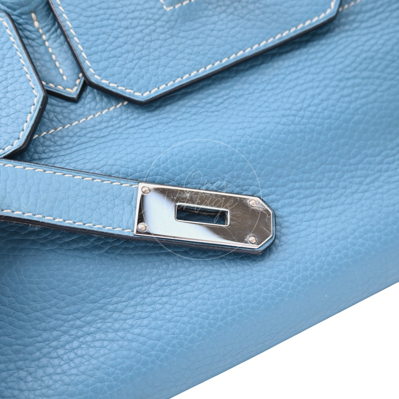 Hermes Birkin Shoulder PHW Denim Blue Square J