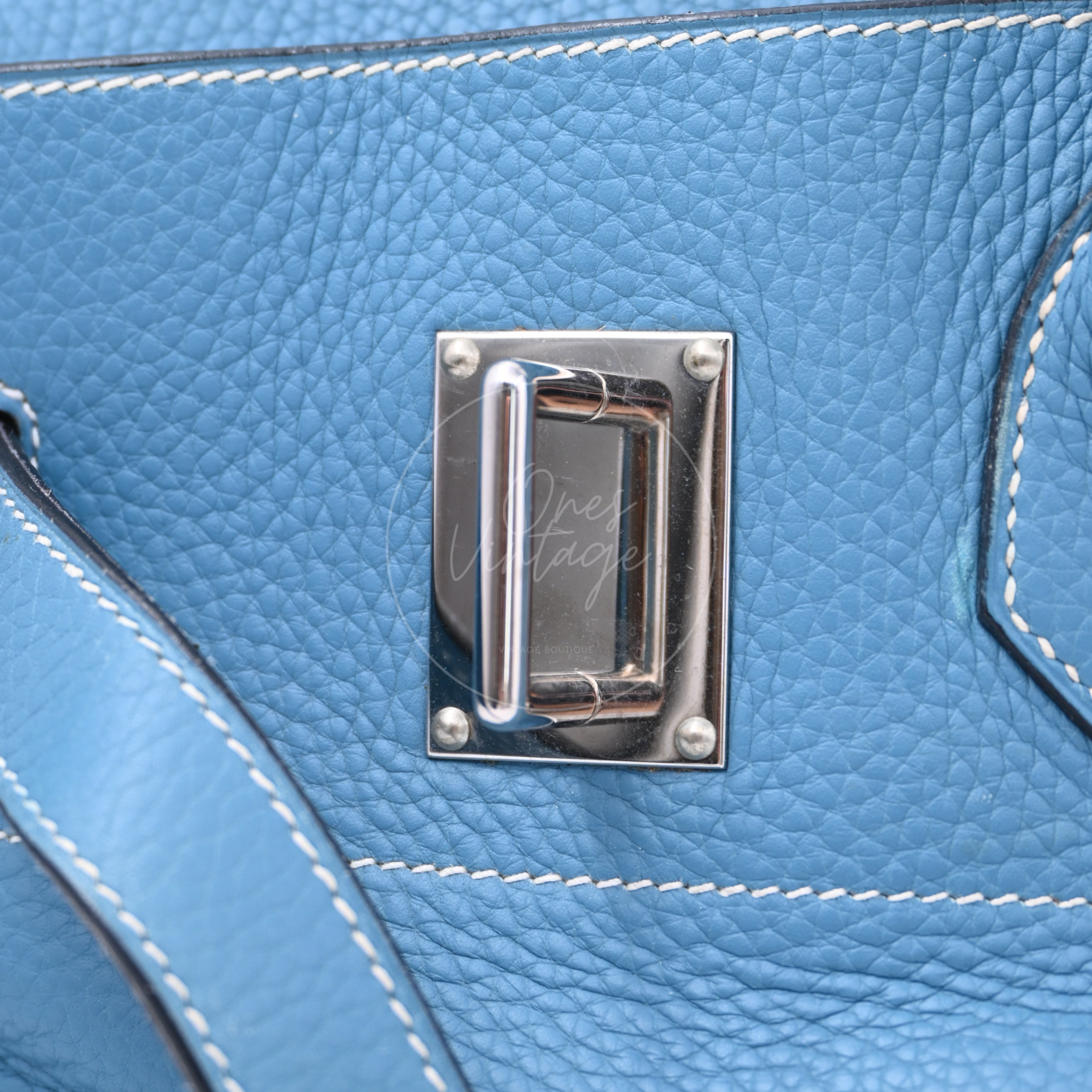 Hermes Birkin Shoulder PHW Denim Blue Square J
