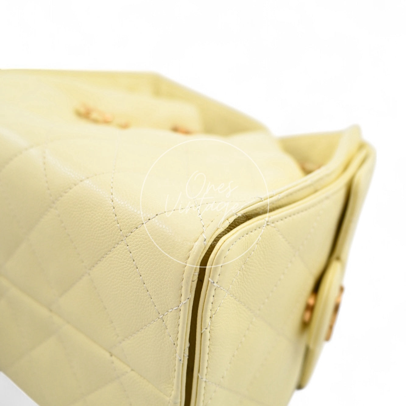 Chanel 25 Small Caviar Handbag GHW Light Yellow 2025