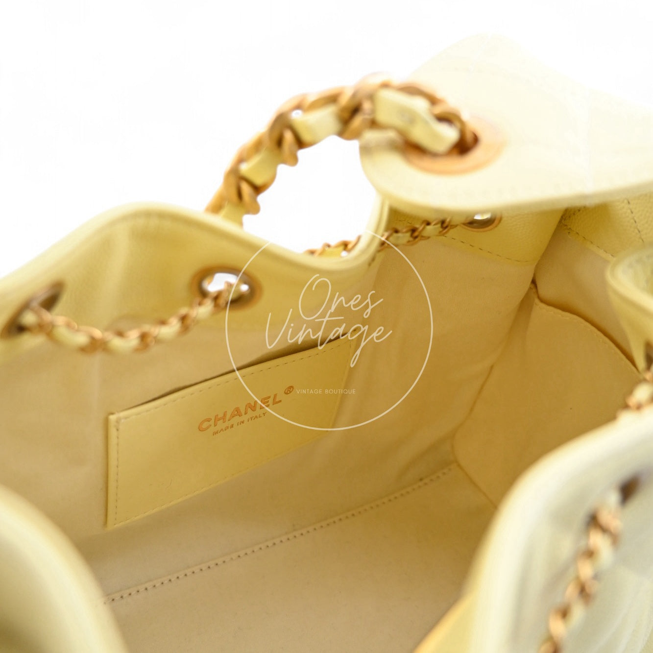 Chanel 25 Small Caviar Handbag GHW Light Yellow 2025