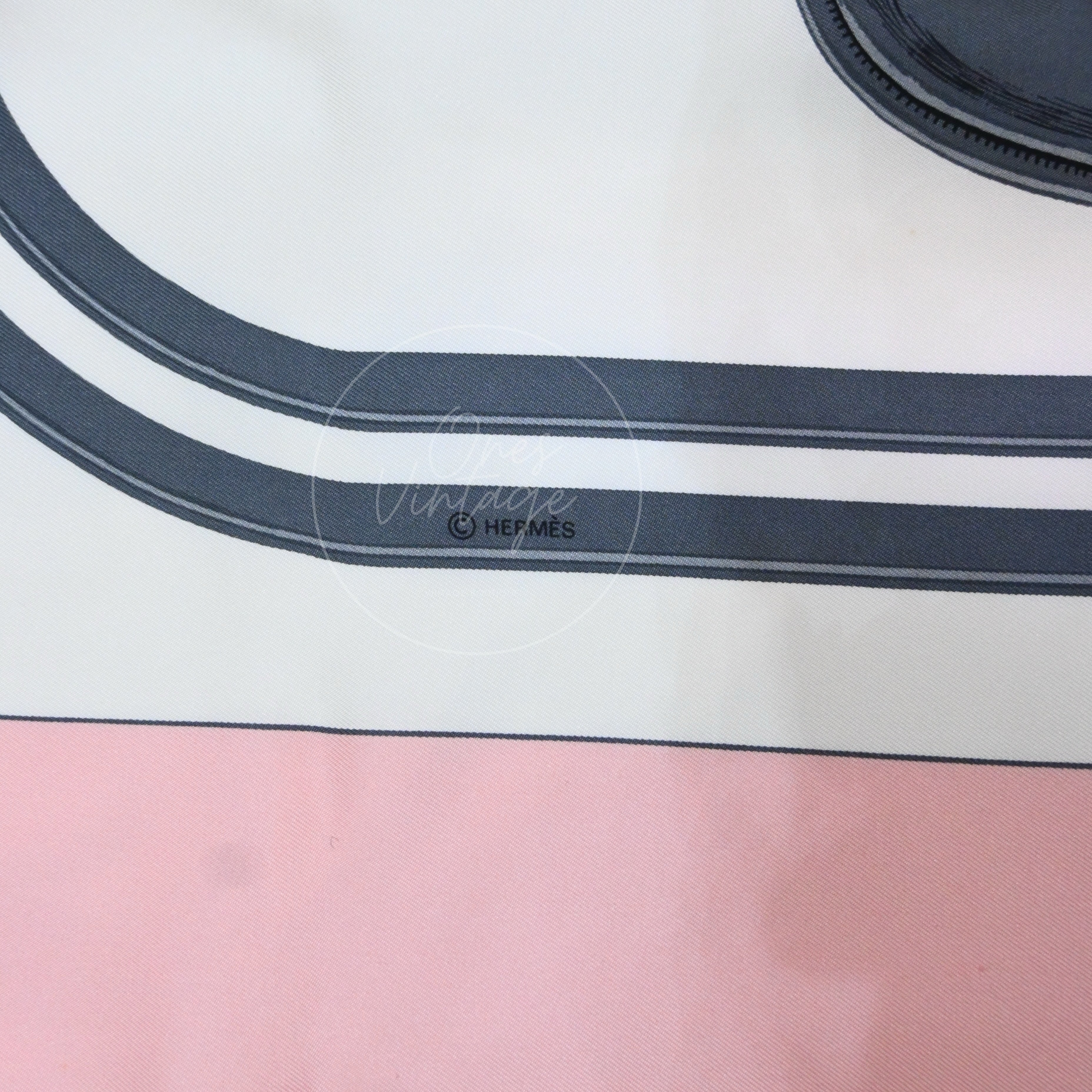 Hermes Carre 90 Brides De Gara Pink Silk Square Scarf